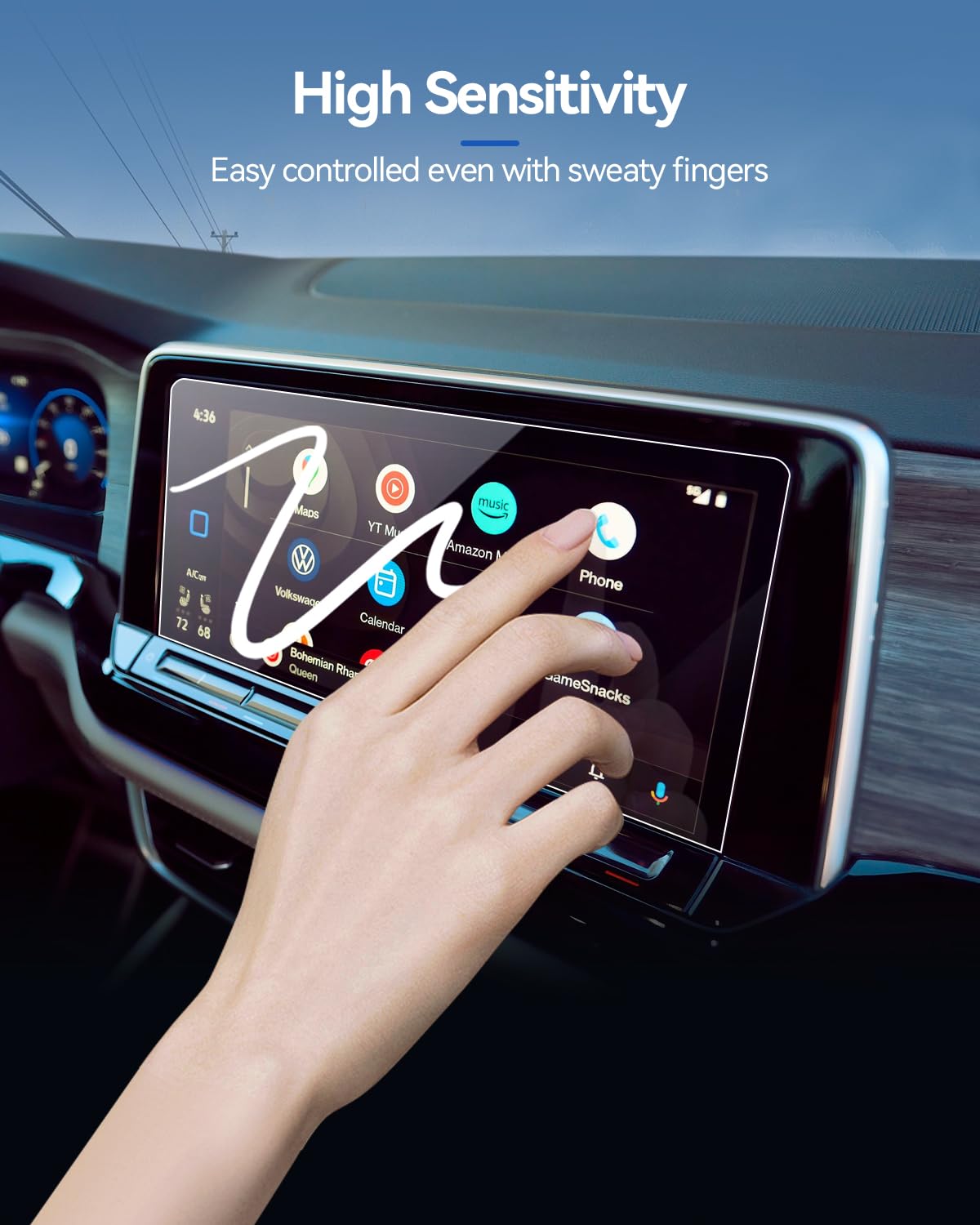 Lantu 2Pcs Car Screen Protector For 2024 Ev9 (Light/Light Long Range/Wind/Land/Gt Line) Accessories Navigation Nano Touchscreen