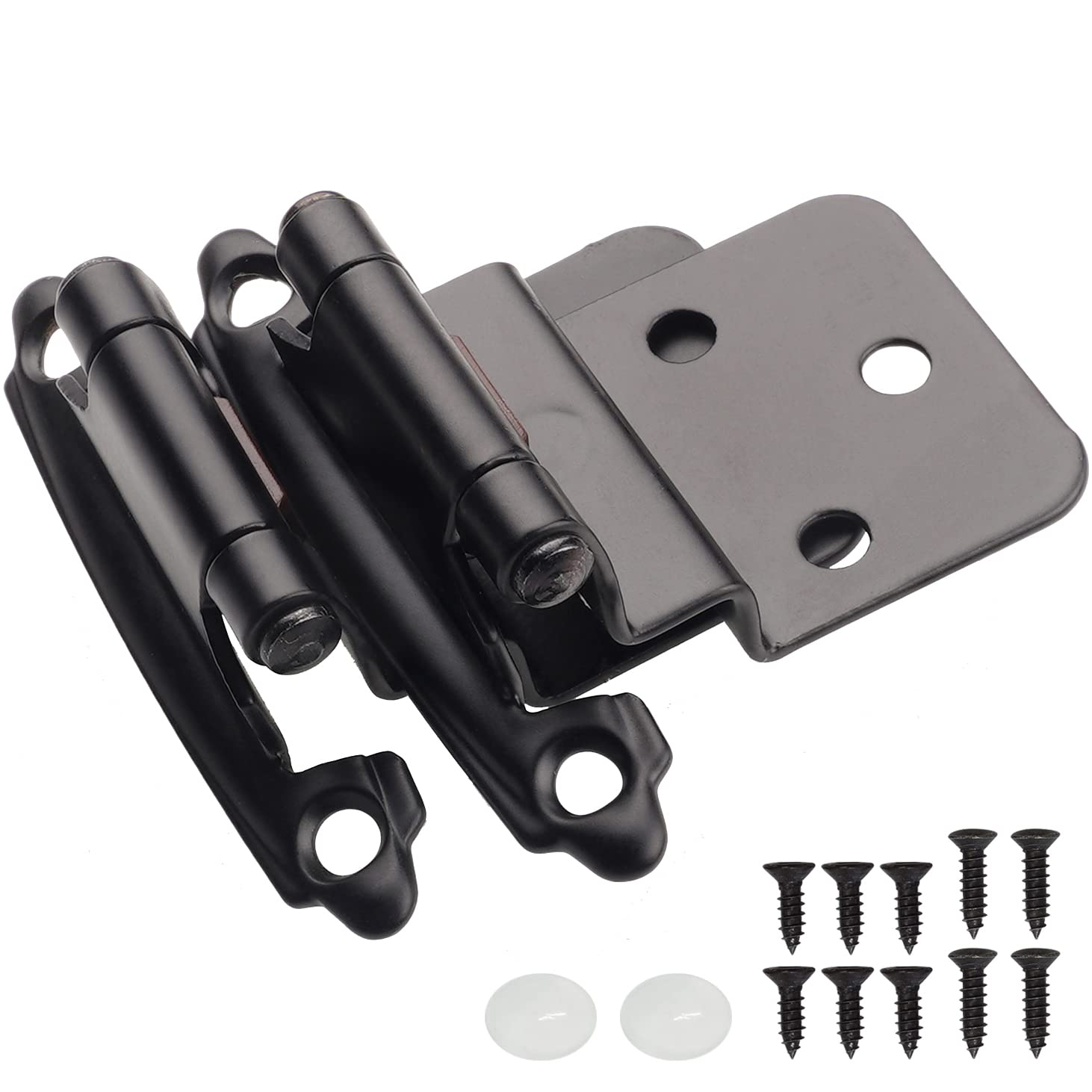 Decobasics 38 Inset Cabinet Hinges Black (25 Pair  50 Pcs) Offset Self Closing Matte Black Cabinet Hinges For Kitchen Cabinets W