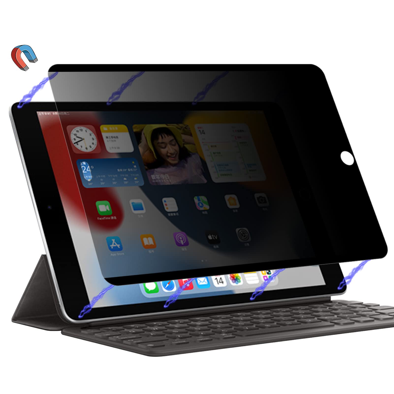Magnetic Ipad 10.2 Privacy Screen Protector For Apple Ipad 10.2'' 9Th/8Th/7Th Generation, Removable&Reusable Anti Blue Light Gla