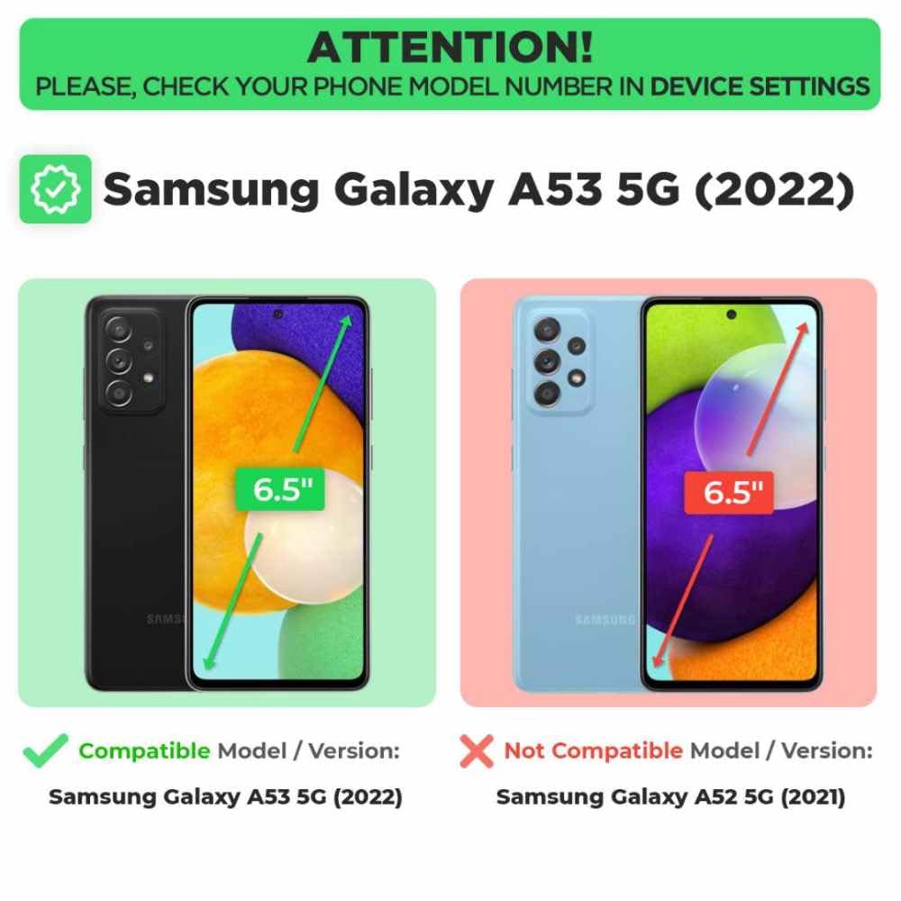 For Samsung Galaxy A53 5G Case With Belt Clip Holster, Kickstand Slim Cover Phone Case For Galaxy A53 5G   Black