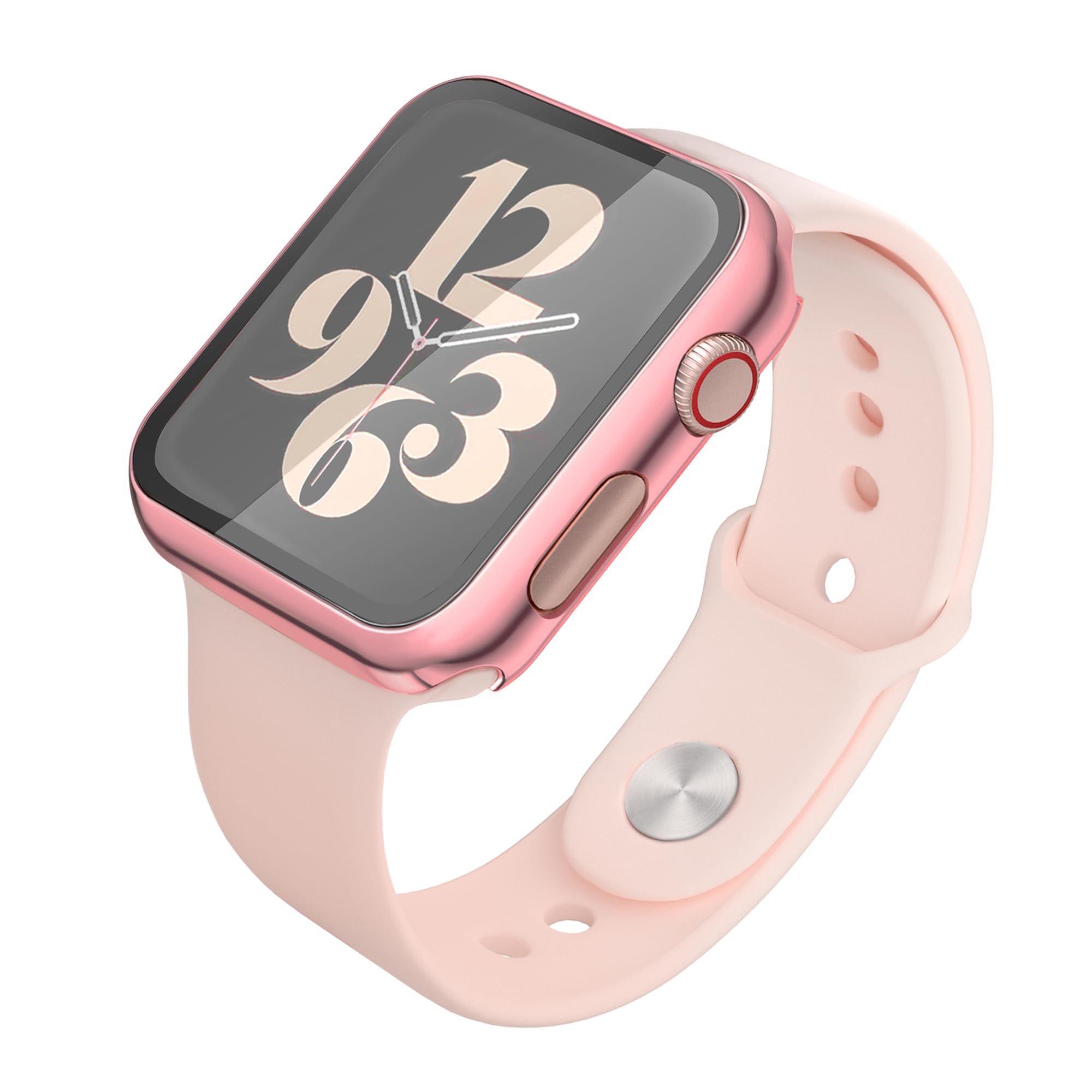 Misxi 2 Pack Hard Pc Case With Tempered Glass Screen Protector Compatible With Apple Watch Series 6 Se Series 5 Series 4 44Mm, 1