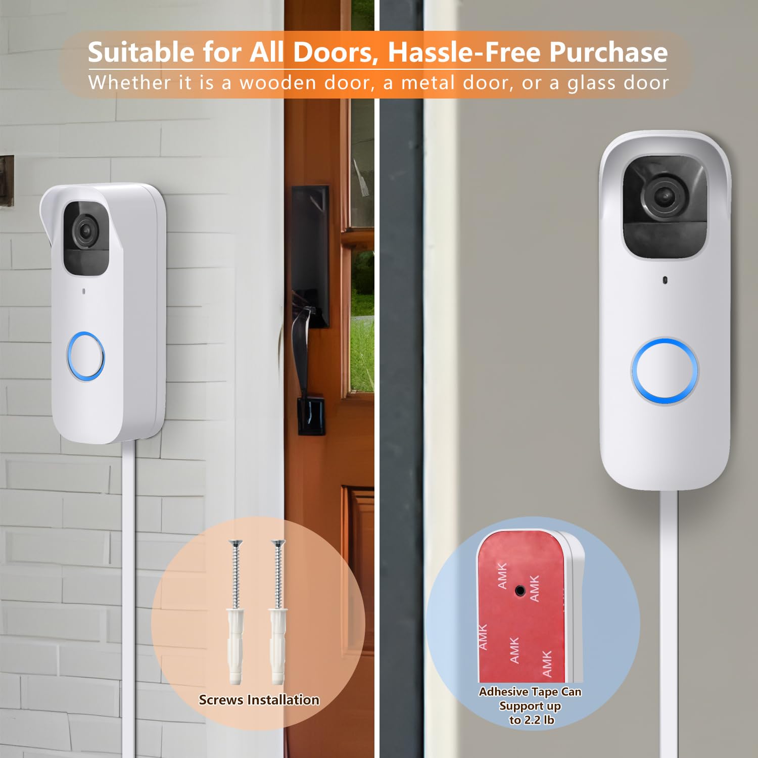 Power Cable With Adapter For Blink Video Doorbell (Replace Battery), Doorbell Transformer With 16.4Ft/5M Weatherproof Cable, Cha