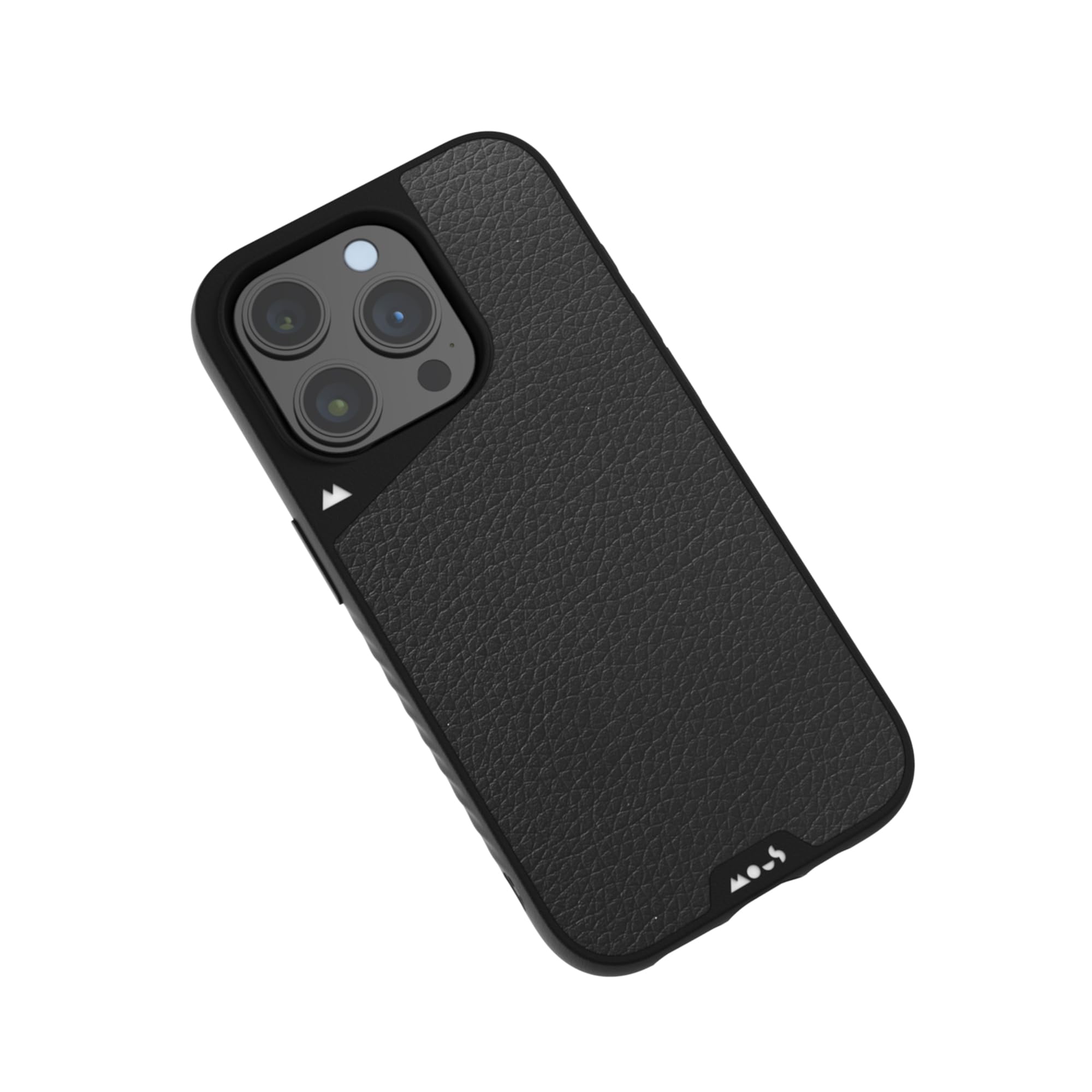 Mous for iPhone 15 Pro Case MagSafe Compatible - Limitless 5.0 - Black Leather - Protective iPhone 15 Pro Case - Shockproof Phon