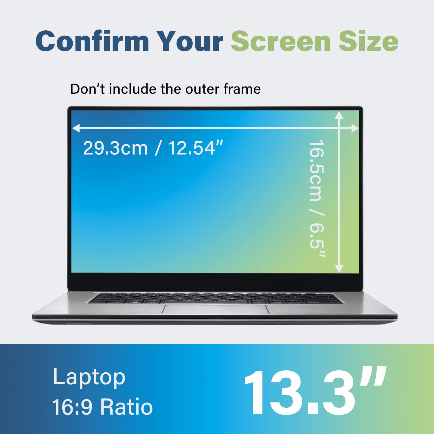 Senseage 13.3 Inch 16:9 Widescreen Laptop Privacy Screen Filter For 60 Degree Privacy, Upgraded Anti Glare, Uv Light Reduction &