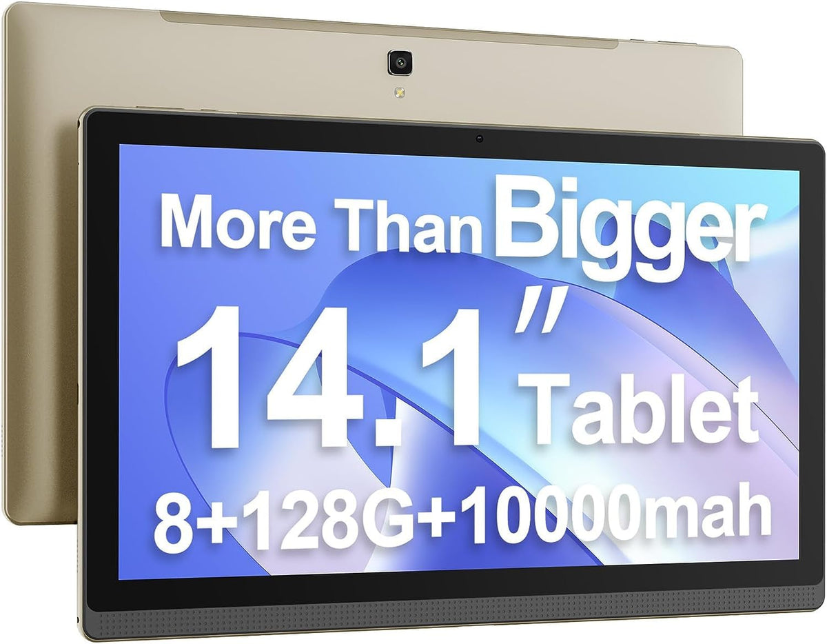 Meswao 14.1 Inch Large Screen Android 12 Tablet, 2023 Computer Tablets With 1920 * 1080 Ips Hd Display, Tablets With Bluetooth 4