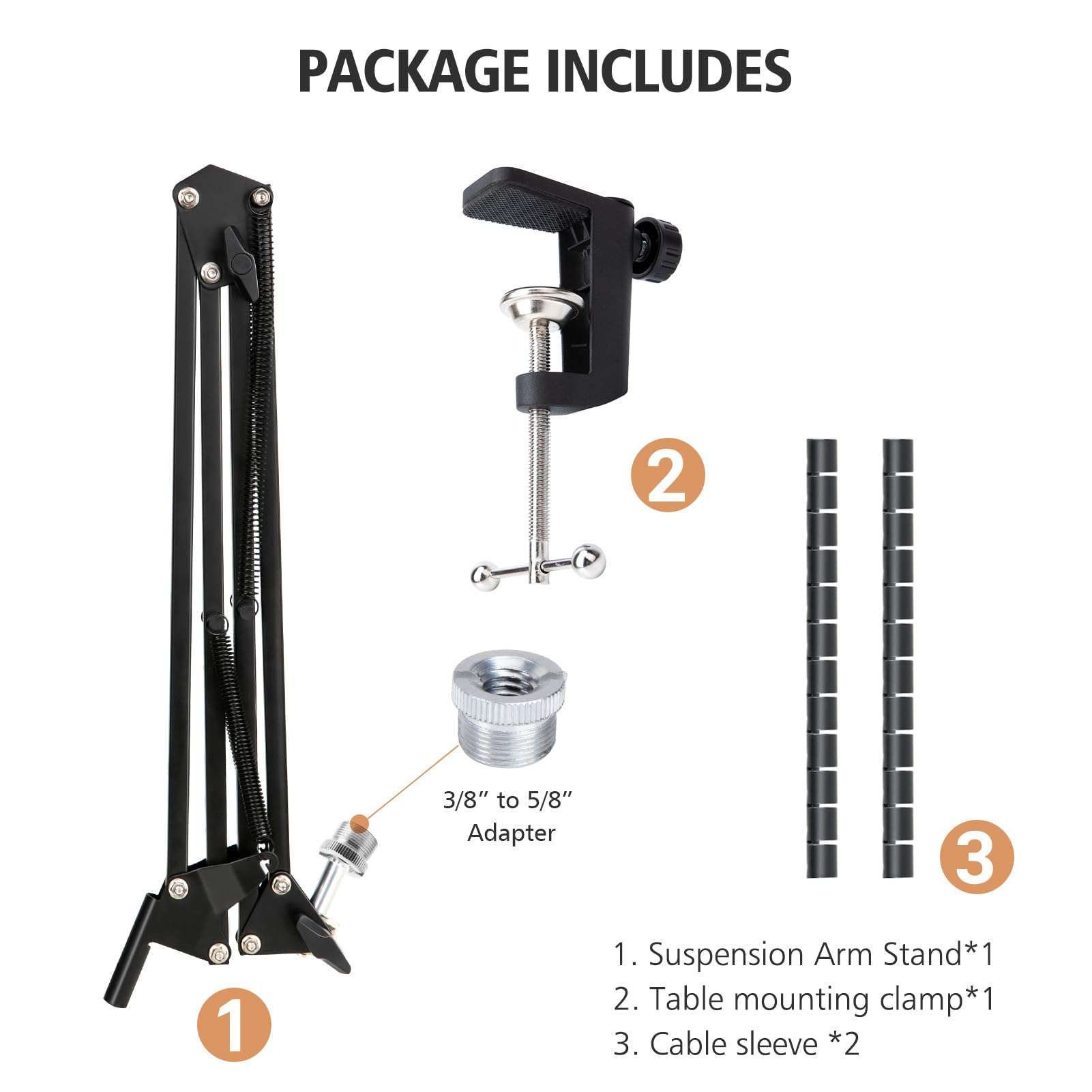 Sunmon Fifine K658 Boom Arm, Mic Stand Boom Arm Compatible With Fifine K658, Fifine Mic Boom Arm With 3/8'' To 5/8'' Screw Adapt