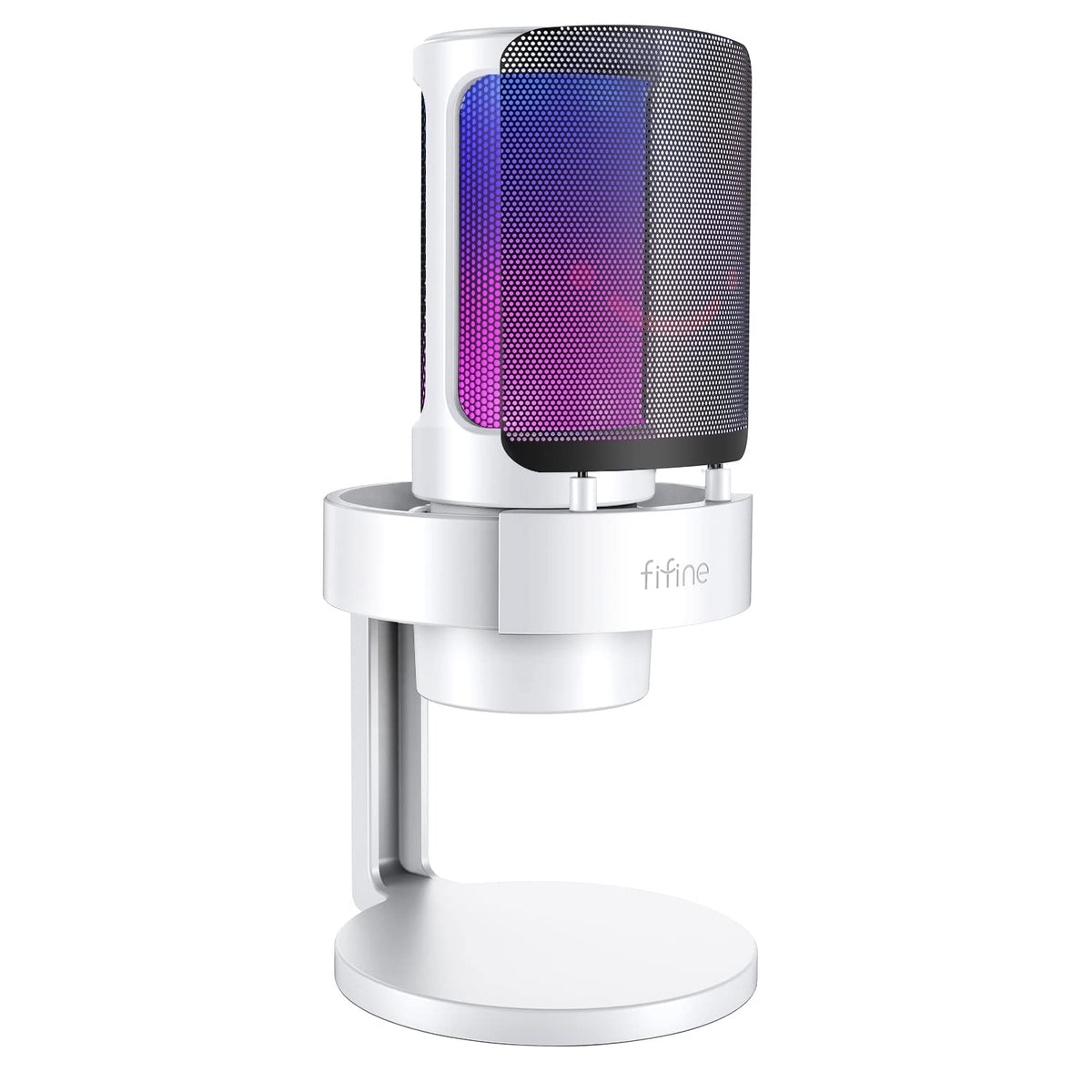 Fifine Gaming Usb Pc Computer Rgb Microphone For Live Streaming, Meeting, Podcasting, Video, Condenser Mic With Monitoring Headp