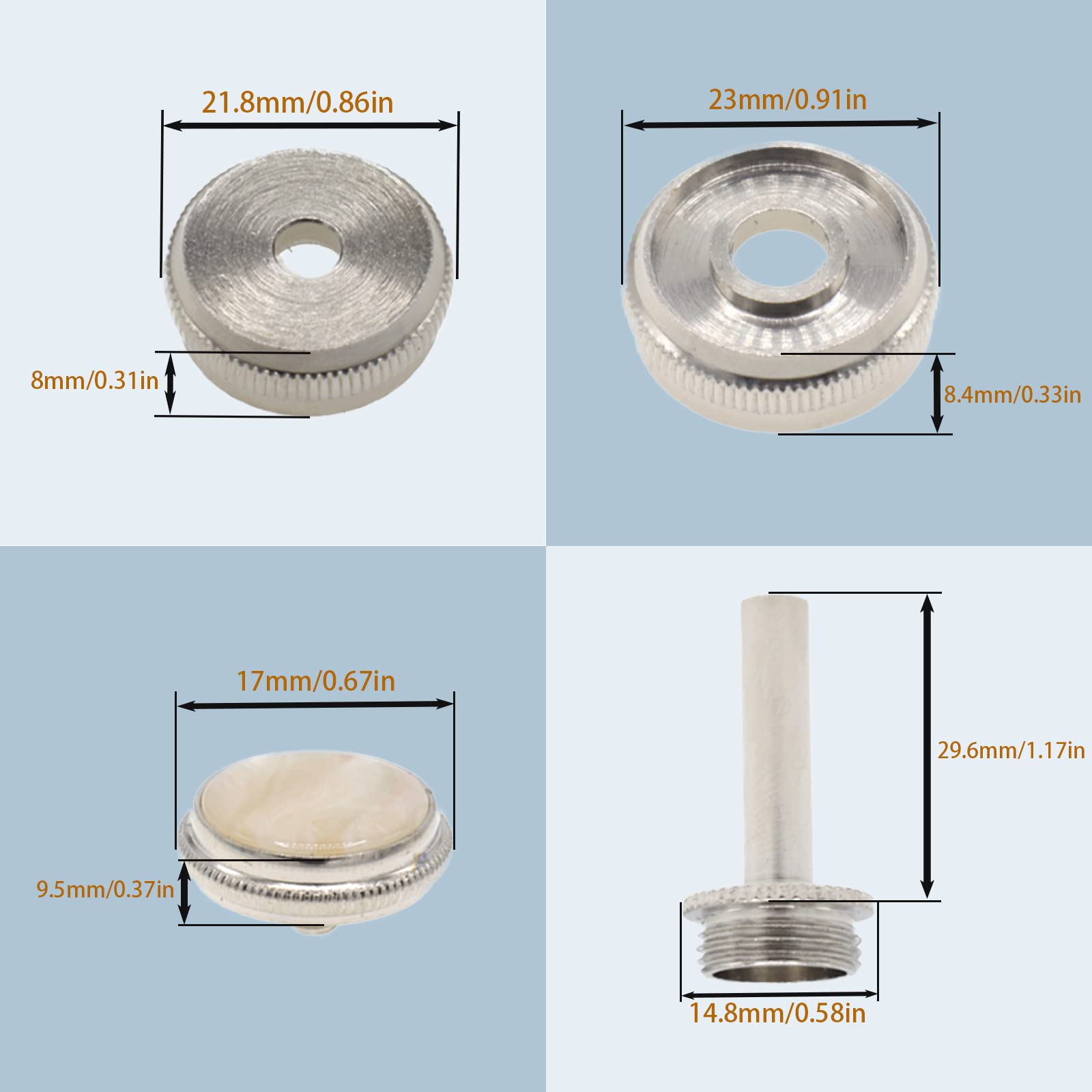 Cheerock Trumpet Repair Kit, Trumpet Repair Replacement Parts, Silver Trumpet Valve Cap Buttons Trumpet Valve Spring Screw Parts