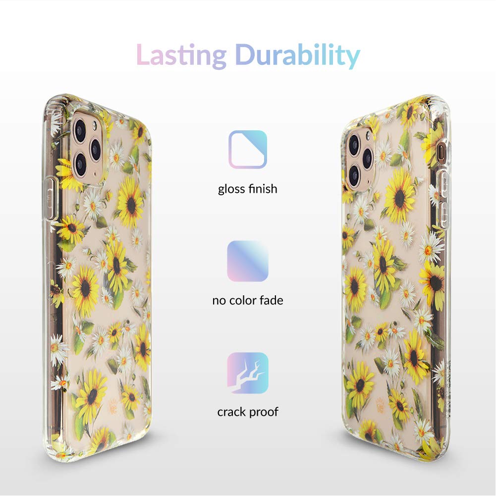 Velvet Caviar Clear Case iPhone 12 Pro Max 8ft Drop Tested Polycarbonate Sunflower Daisy Floral