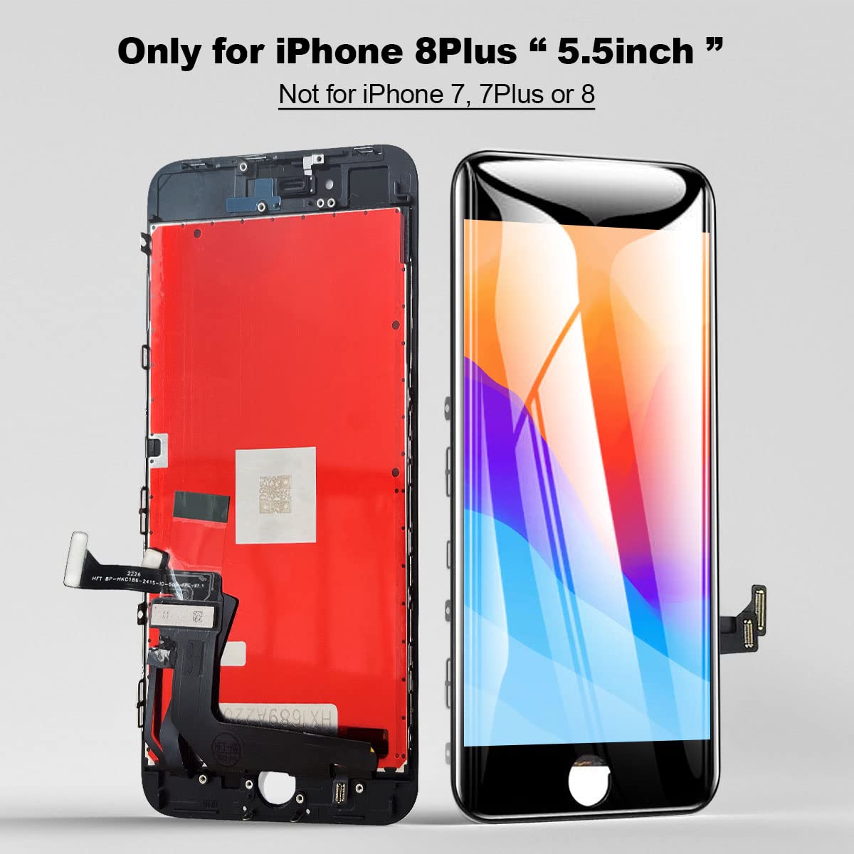 Efaithfix For Iphone 8 Plus Lcd Screen Replacement Black 5.5 Inch Frame Assembly Lcd Display 3D Touch Screen Digitizer With Repa