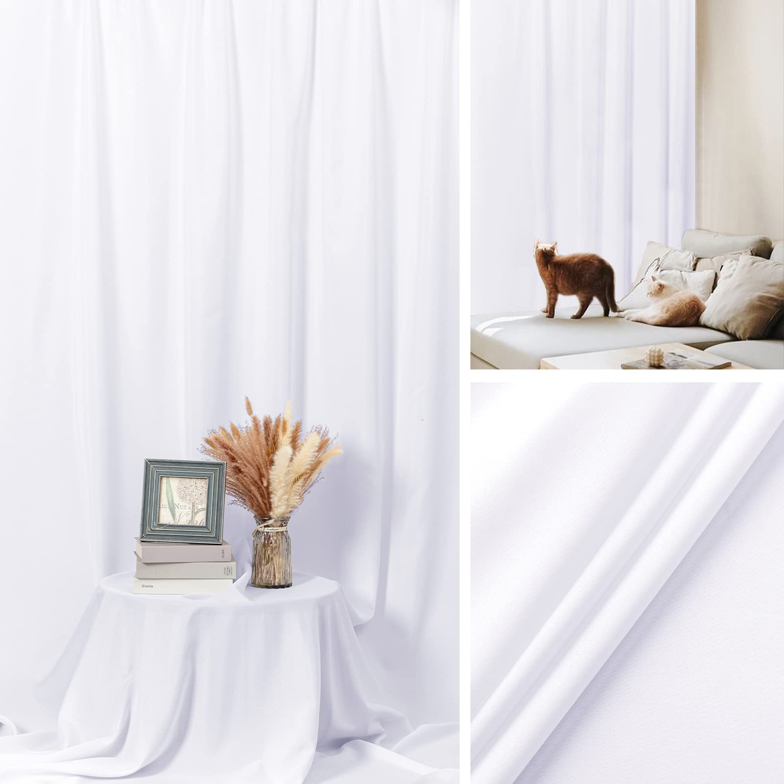 Sugargirl White Backdrop Background For Photography, 8X10Ft Photo Backdrop White Screen Photo Booth Backdrop For Photoshoot Part