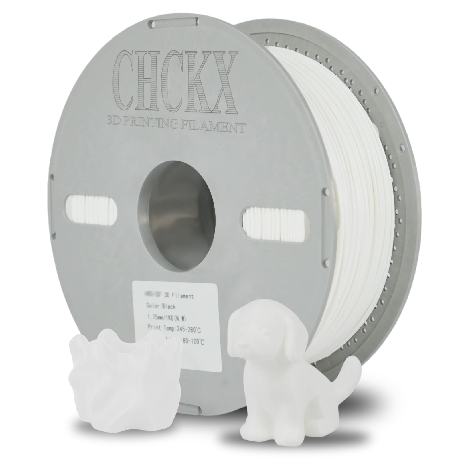CHCKX Glass Fiber PETG Filament 1.75mm White 1kg PETG-GF 3D Printing Filament High Impact Resistance Durability & Stiffness for 