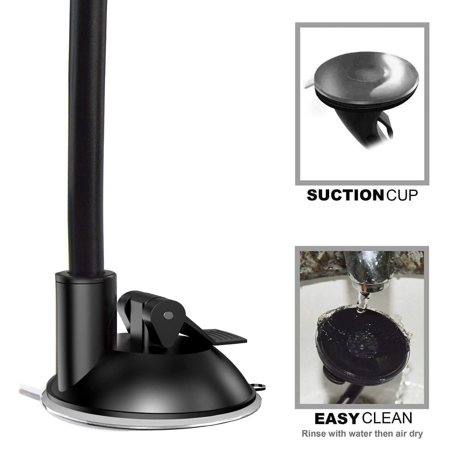 Ivoler Car Phone Mount Windshield, Long Arm Clamp Universal Windshield With Double Clip Strong Suction Cup Cell Phone Holder Compatible With Iphone 15 14 13 Pro Max Xs 7 8 Plus, Galaxy S24 S23 Ultra