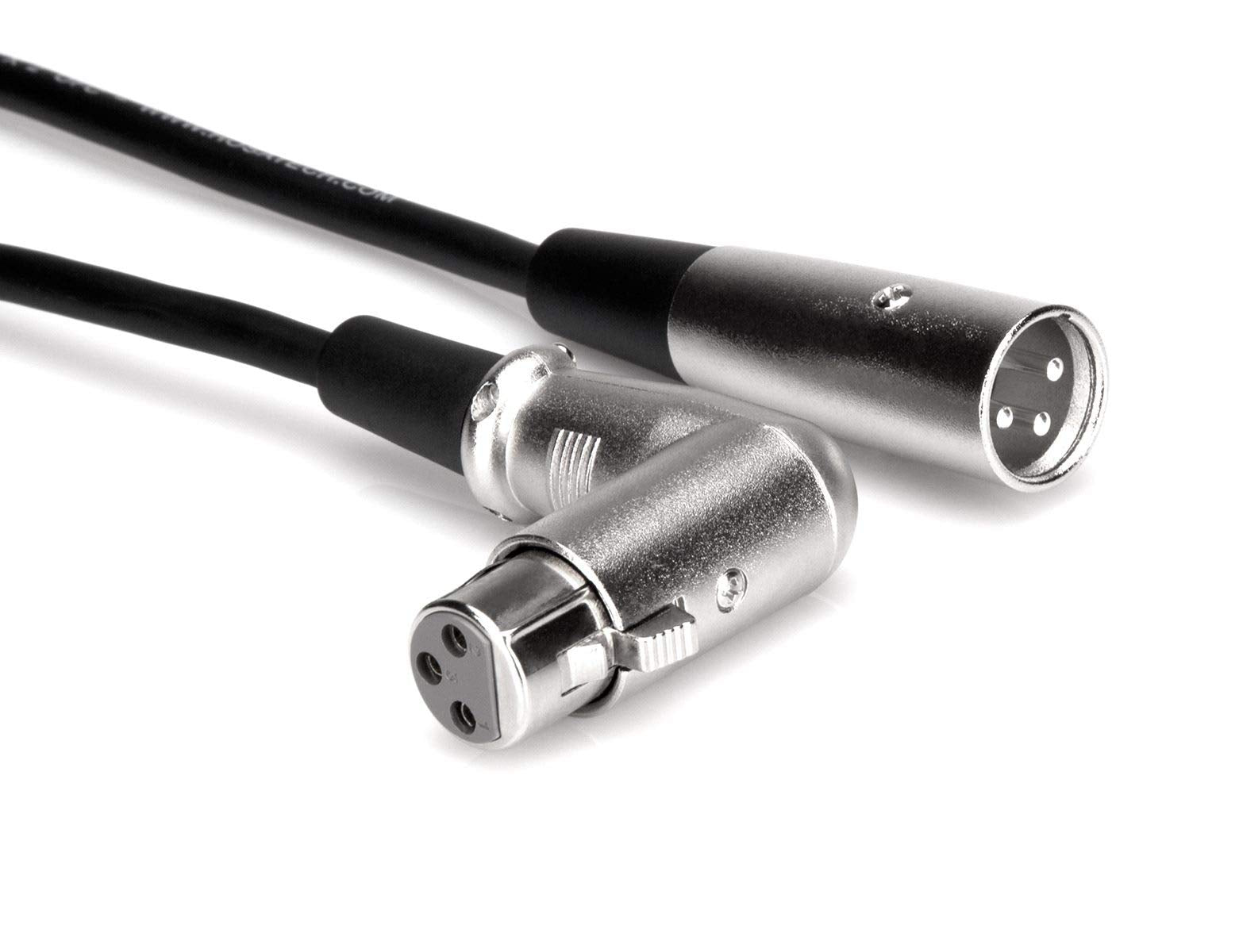 Hosa XFF125 RightAngle XLR3F to XLR3M Balanced Interconnect Cable, 25 feet