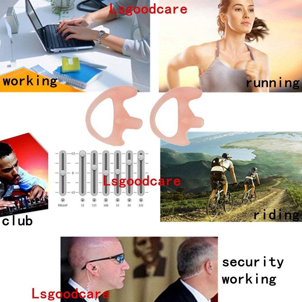 Lsgoodcare 24Pcs Replacement Earmold Earbud Left Ear For Two Way Radio Acoustic Coil Tube Earpiece   Silicone Walkie Talkie Earmould Ear Buds Pink Small Medium Large, Soft Ear Piece