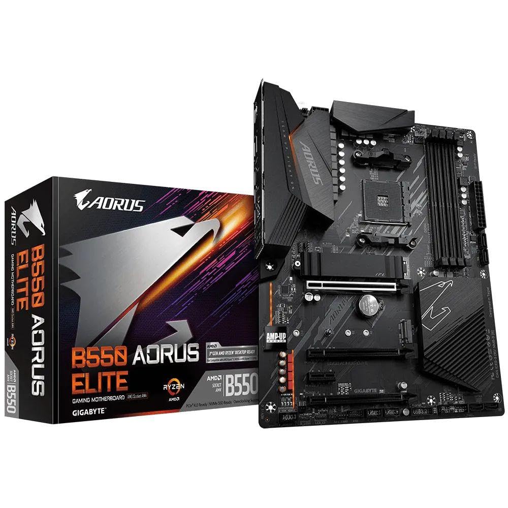 Gigabyte B550 Aorus Elite (Am4 Amd/B550/Atx/Dual M.2/Sata 6Gb/S/Usb 3.2 Gen 2/2.5 Gbe Lan/Realtek Alc1200/Hdmi/Dp/Pcie4.0/Ddr4/G