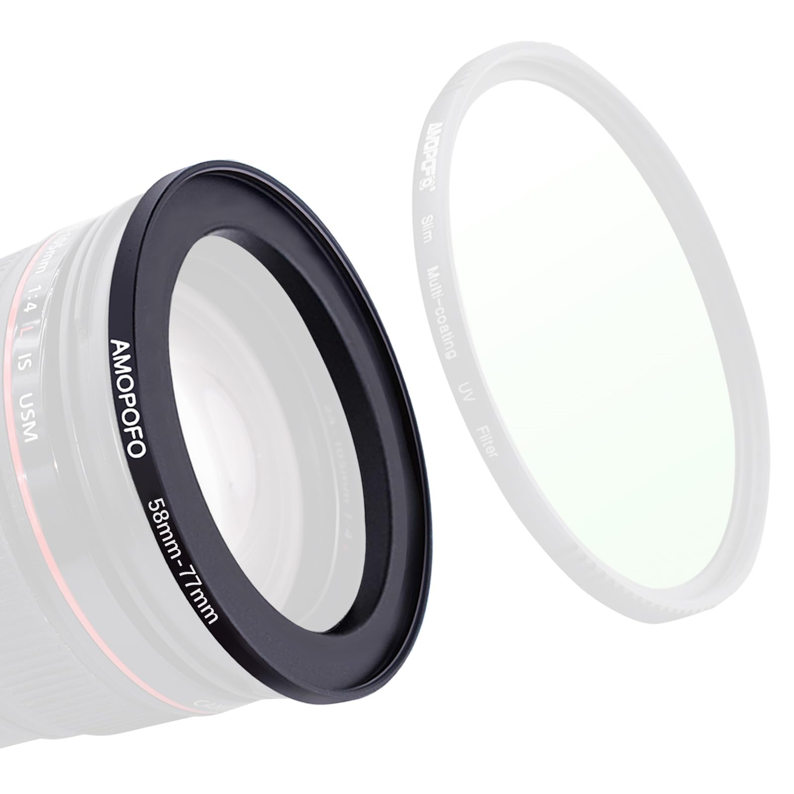 58 To 77Mm Camera Filter Ring /58Mm To 77Mm Step Up Ring Filter Adapter For 77Mm Uv,Nd,Cpl,Metal Step Up Ring