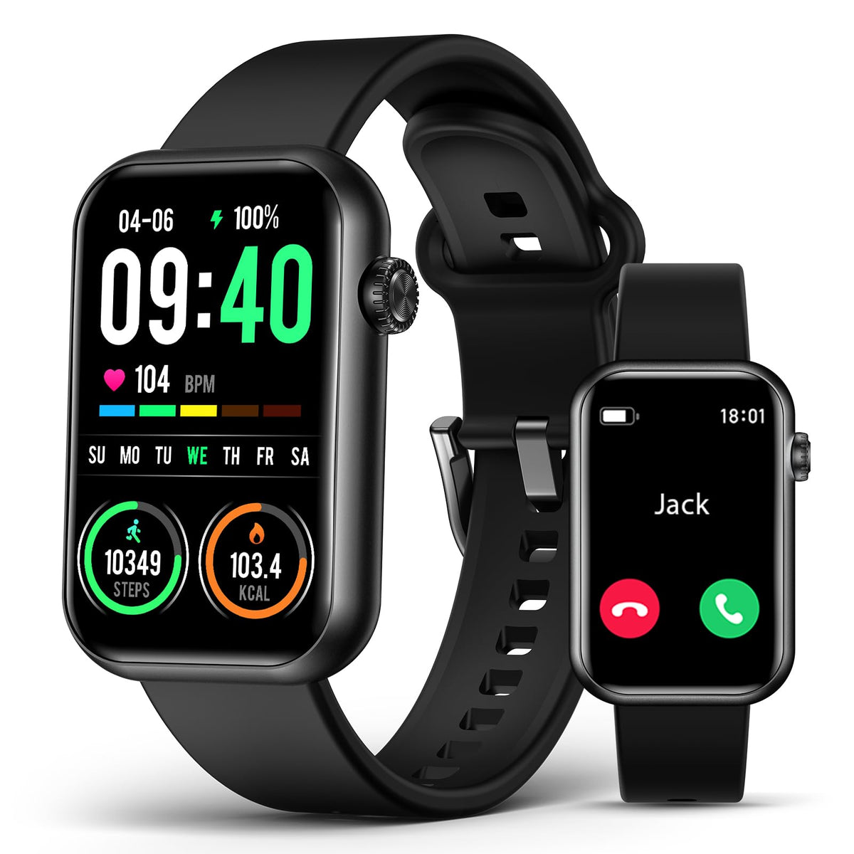 Smart Watch Fitness Tracker (Answer/Make Calls), 24/7 Heart Rate Spo2 Blood Pressure Monitor Sleep Tracker, 114 Sports Modes Cal