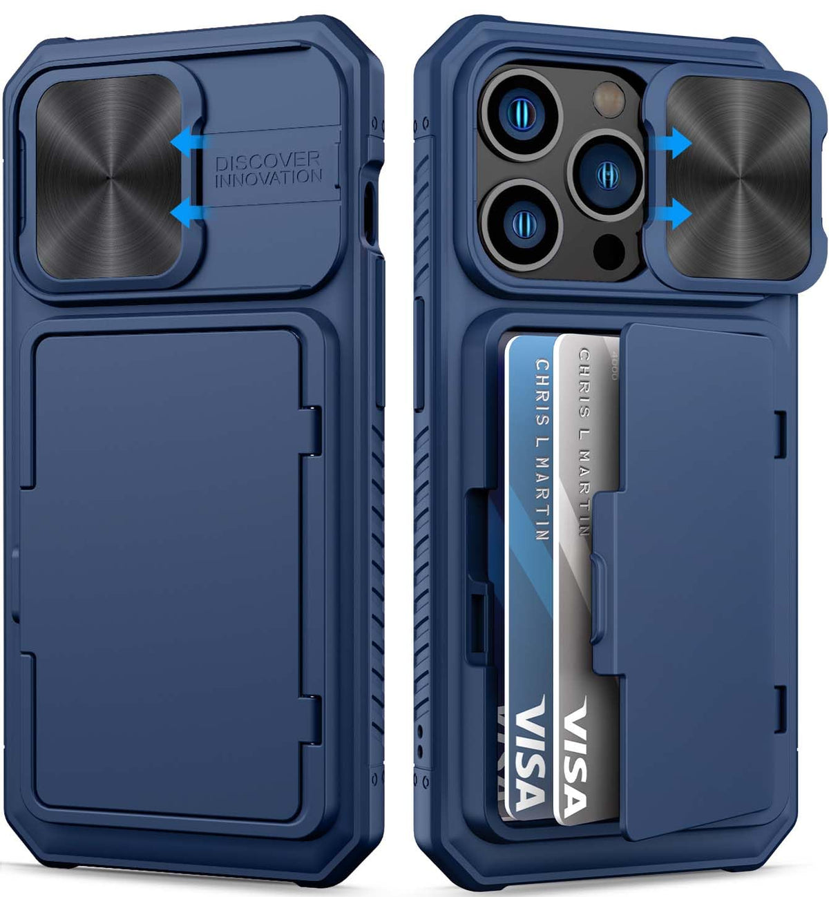 Bxyjy For Iphone 15 Pro Wallet Case With Card Holder (4 5 Cards) & Slide Camera Cover & Kickstand, Military Grade Drop Protectio