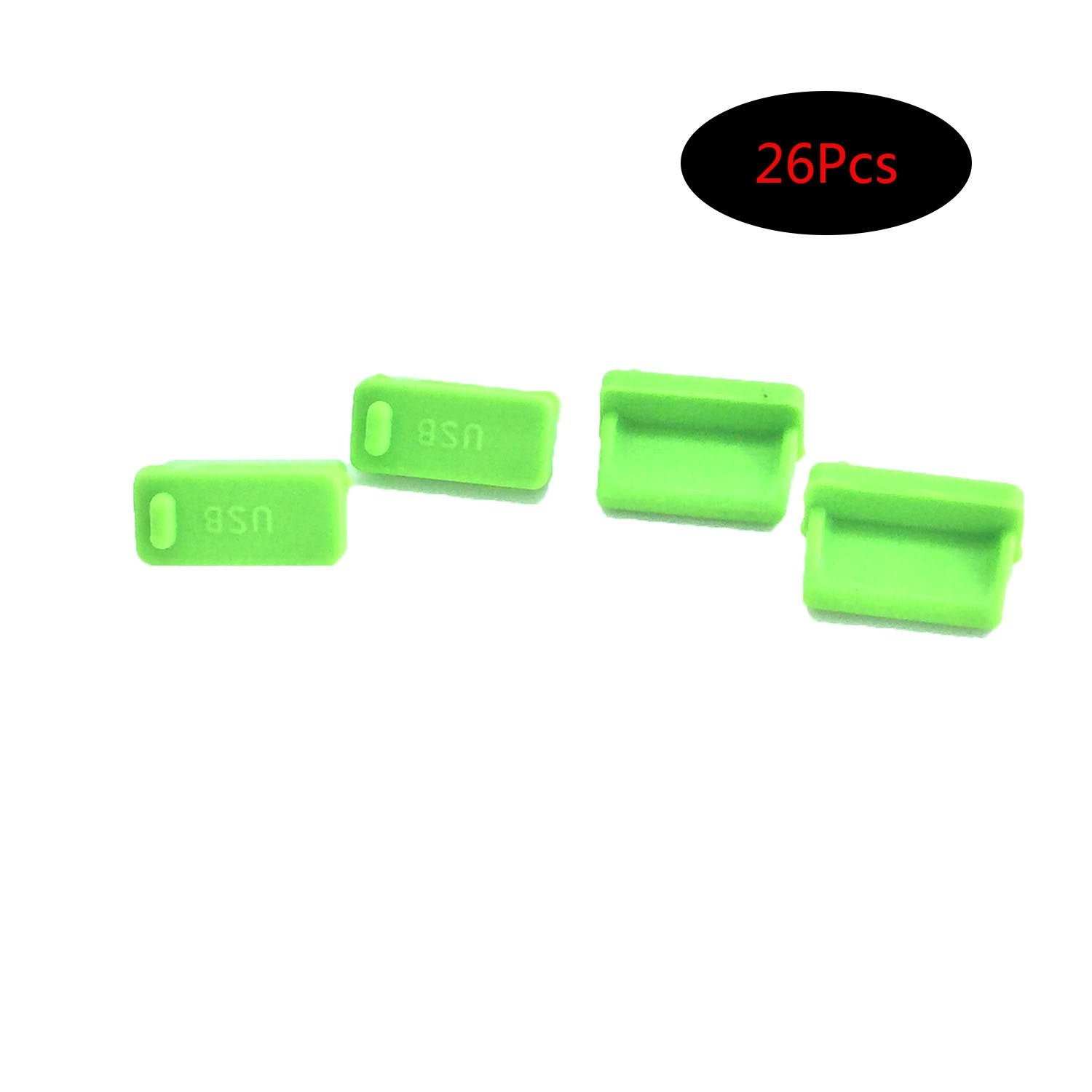 Speedda Rubber Usb A Type Female Anti Dust Cover Protector Plugs Stopper Cover 26 Pcs Green