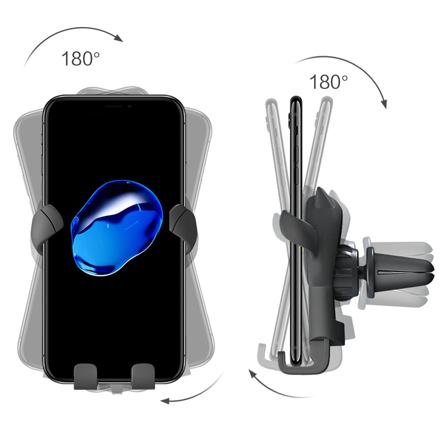 Brfise Pink Phone Holder For Car Cute, Kawaii Cell Phone Holder Car Mount For Air Vent Dashboard Windshield Compatible With Ipho