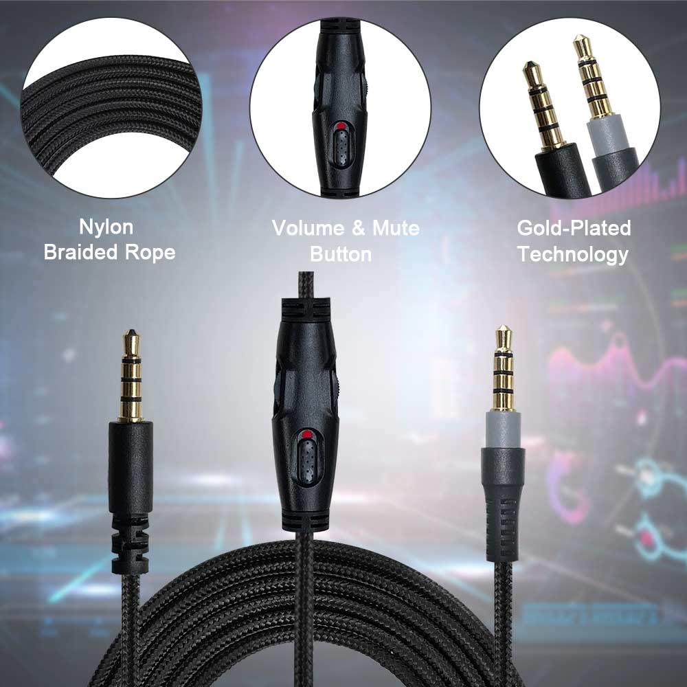 Qjyth Replacement Cable Cord Compatible With Kingston Hyperx Cloud Alpha And Cloud Mix Gaming Headset, Headset Audio 3.5Mm Cable