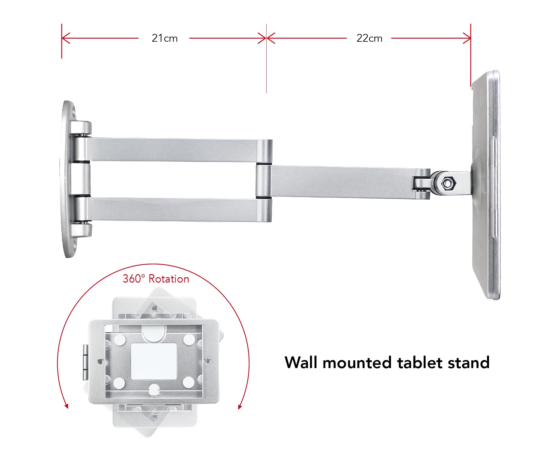 Westruggle Tablet Wall Mount Bracket With Fold For Ipad 10.2 Inch (9Th,8Th,7Th Gen.), Extend Adjustable Arm Swivel With Anti The