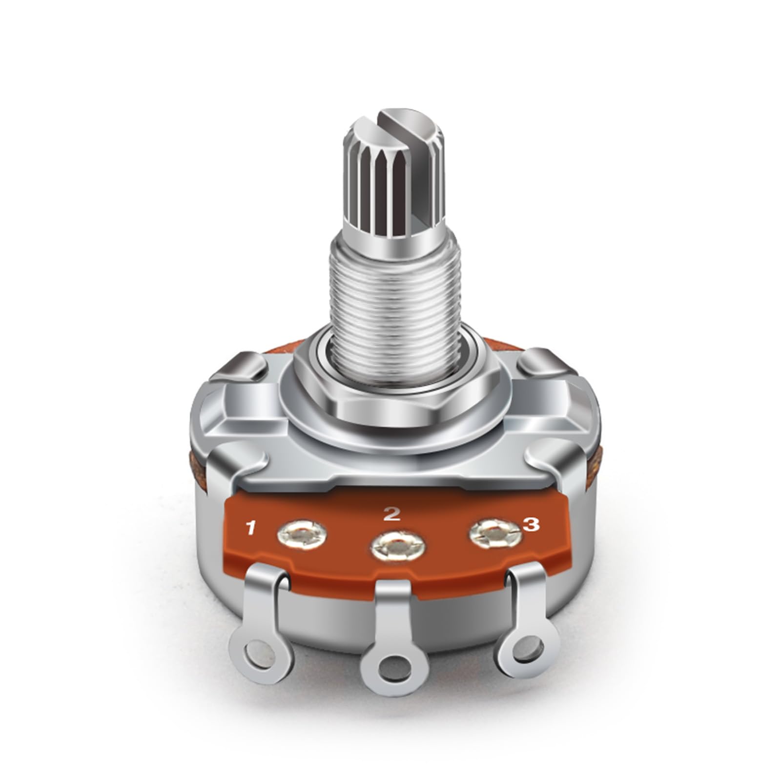 Saphue 4Pcs A250K+B250K+A500K+B500K Push Pull Potentiometer Brass Metric Coarse 18 Spline Split Shaft Pots Audio Taper Potentiom