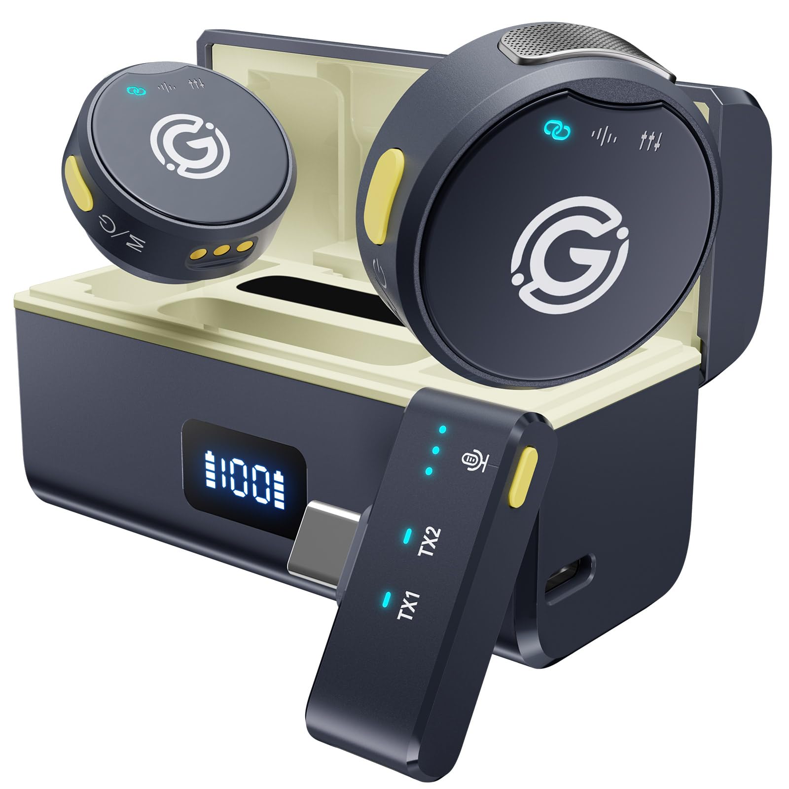 Gamiity Wireless Lavalier Microphone For Iphone 15/16 & Android, Usb C Mini Lapel Microphone Wireless, Hi Fi Audio, Noise Cancel