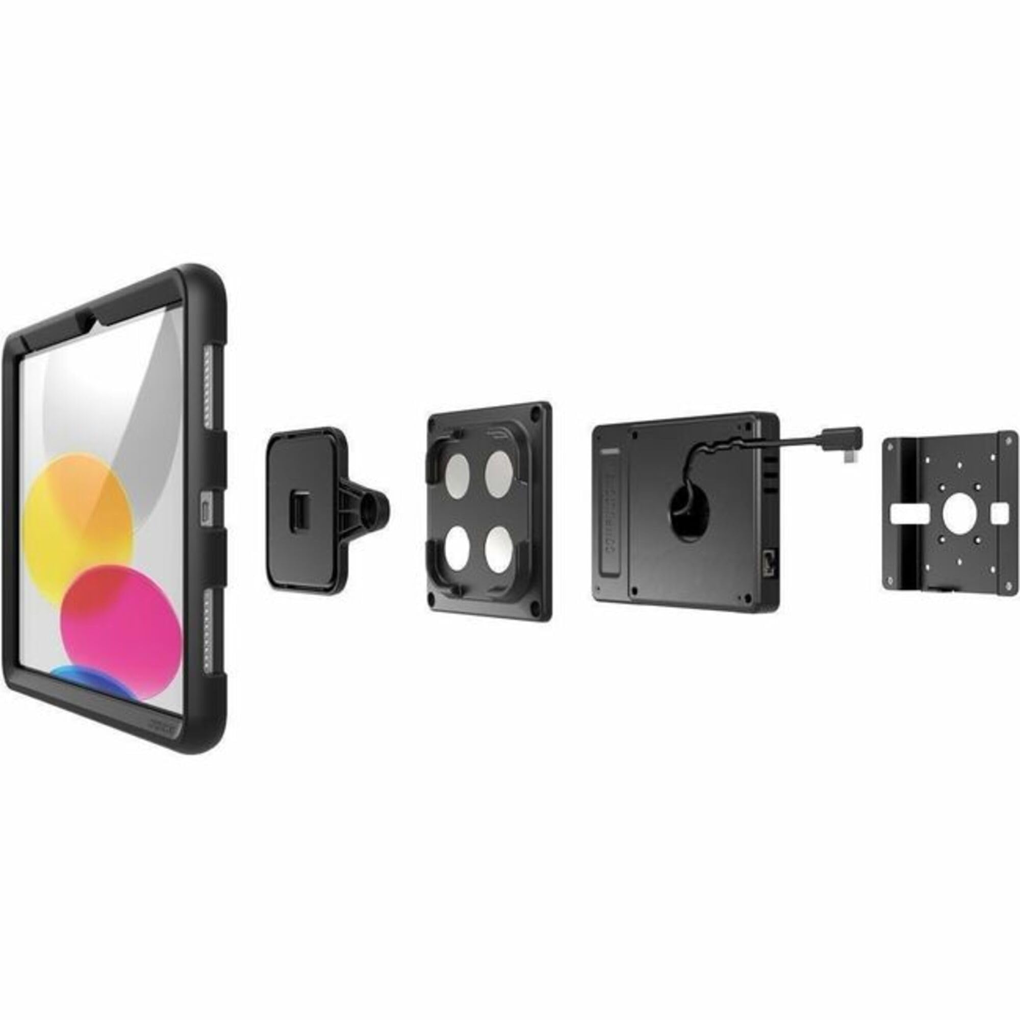 Universal Tablet Magnetic Wall Mount Plus Hub Black