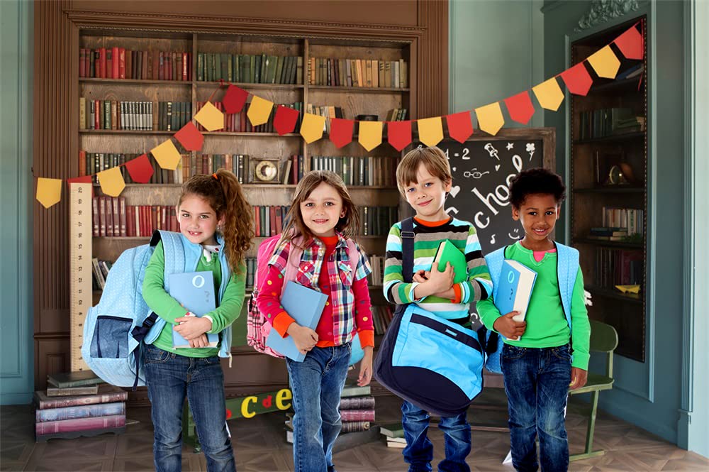 Back To Shool Backdrops For Photography Classroom Bookshelf Blackboard Photo Background 7X5Ft Teacher Backdrop Online Teaching S