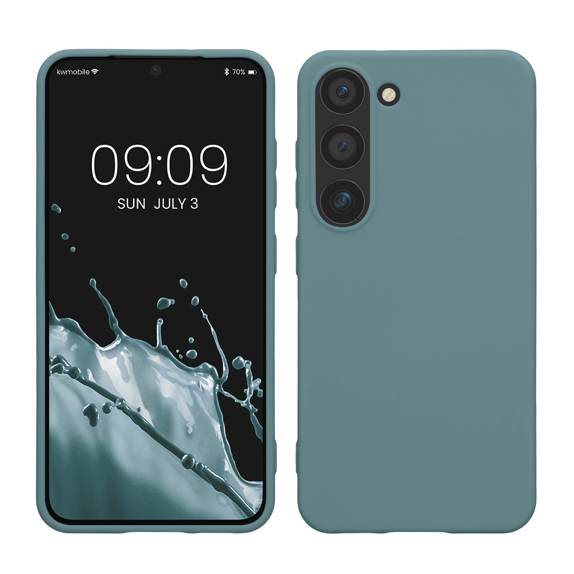 kwmobile Case Compatible with Samsung Galaxy S23 Case - Soft Slim Protective TPU Silicone Cover - Arctic Night