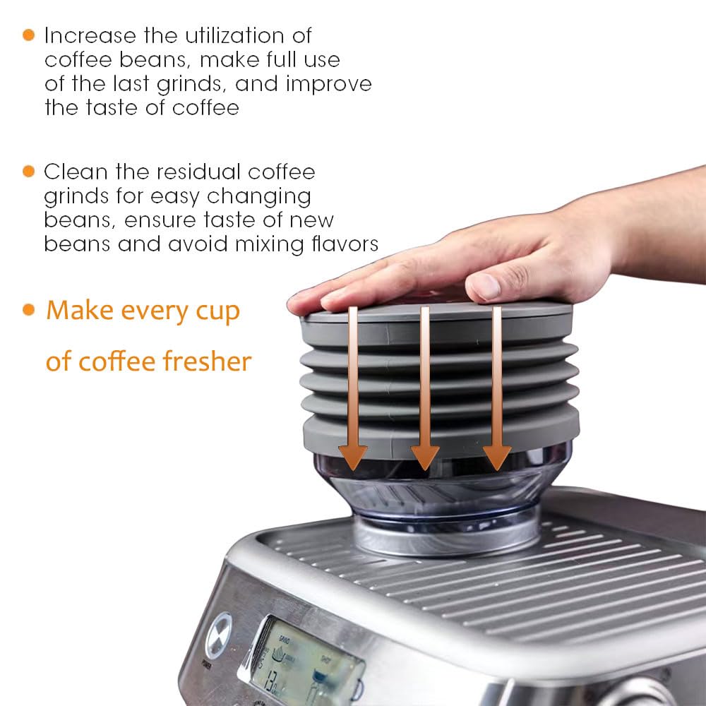 Silicone Bellow Compatible For Bre Vile Barista Express, Single Dose Hopper For Bre Vile 870/880, 2 In 1 Function Coffee Grinder