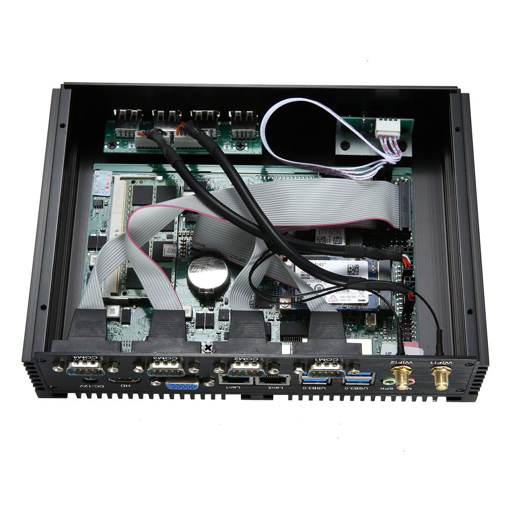 Kingdel Powerful Mini Desktop Computer, Fanless Industrial Pc, Core I5 Dual Core Cpu, 8Gb Ram, 512Gb Ssd, 2Xnics, 4Xcom Rs232, H