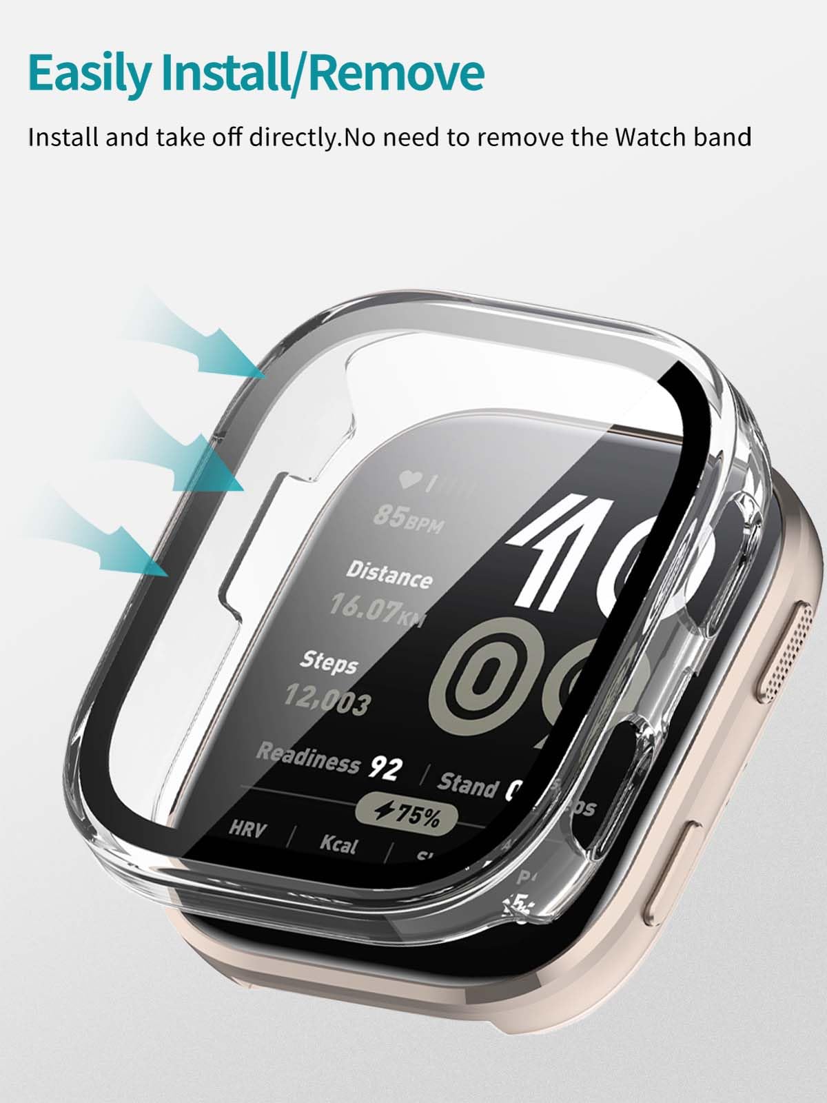 2Pack Case For Amazfit Bip 6,Noukaju Protective Cover Smart Watch,Built-In 9H Tempered Glass Film, Hard Pc,Easy To Install,Scree