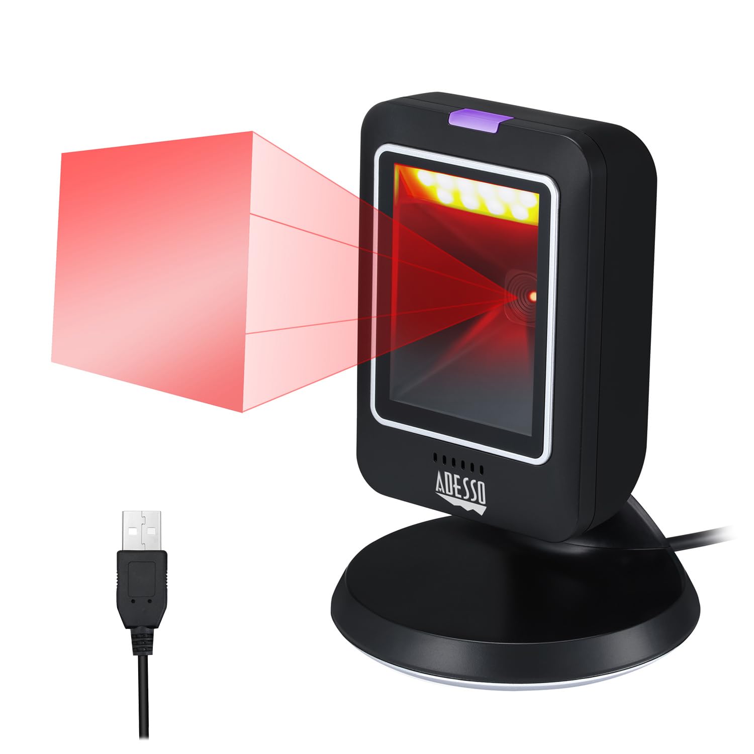 Adesso NuScan 2800U Omnidirectional 2D Desktop Barcode Scanner USB