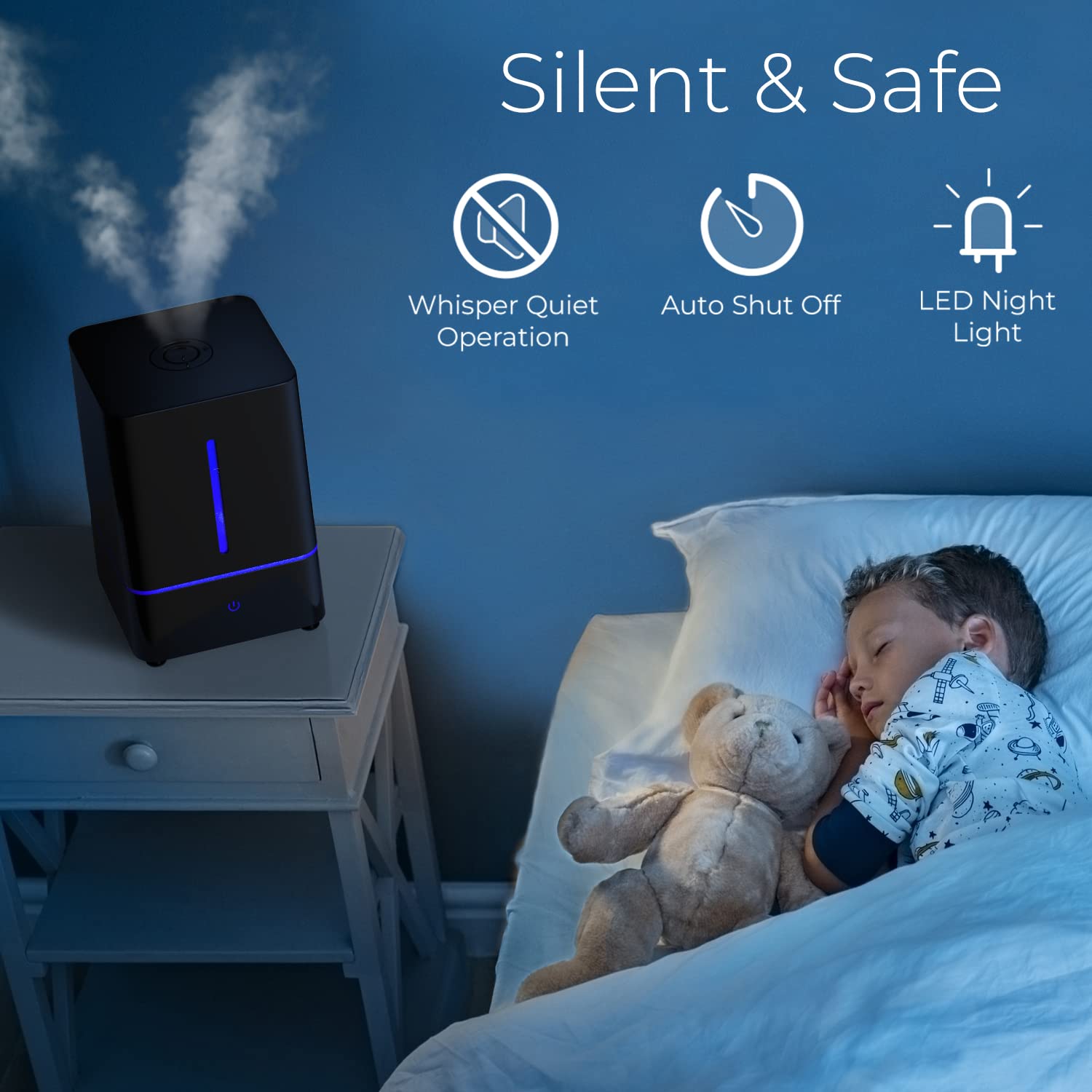 Everlasting Comfort: Cool Mist Humidifier For Bedroom 4L   Large Room, Filterless Humidifier With Essential Oil Diffuser, Easy C