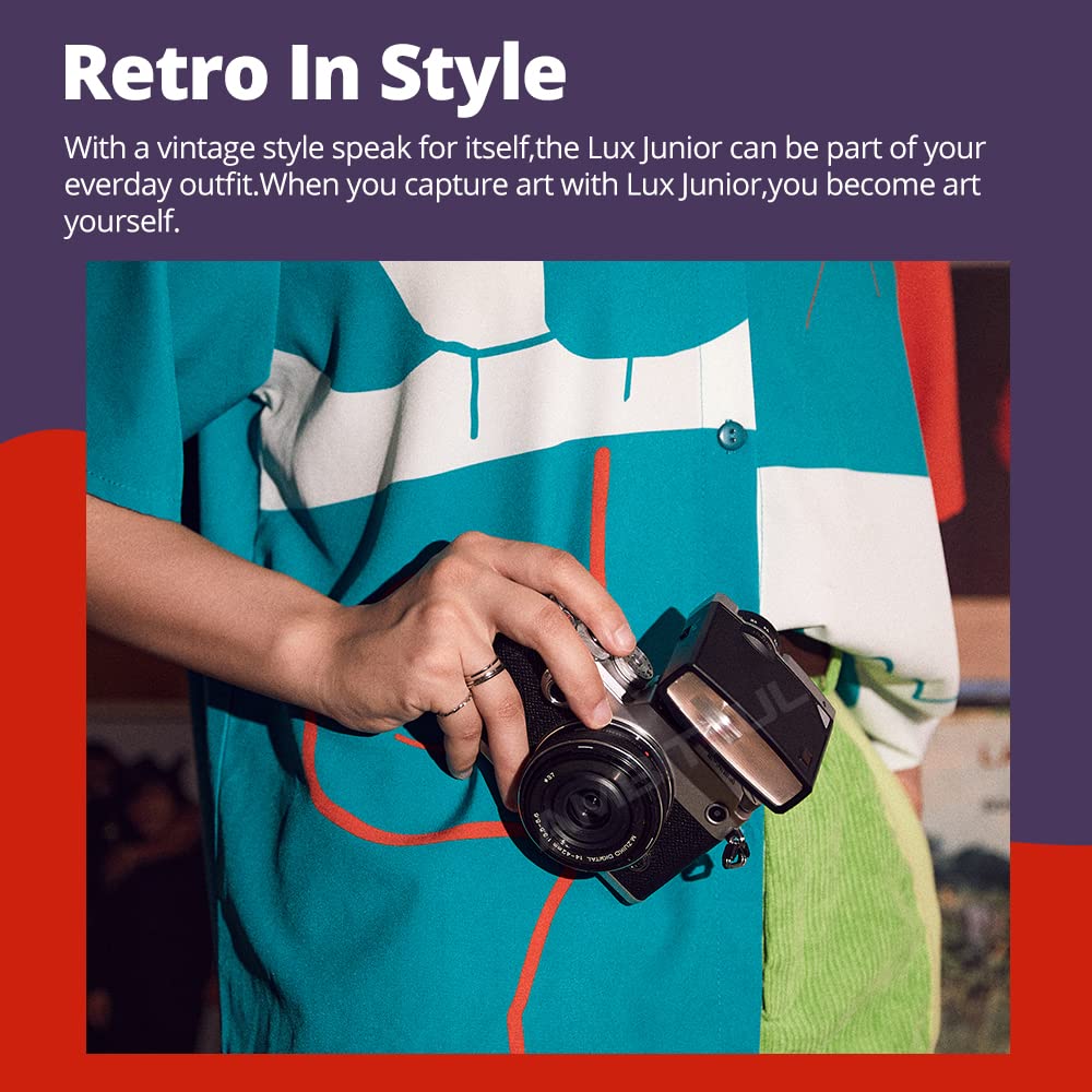 Godox Lux Junior Retro Camera Flash 1/1 1/64 Gn12(Iso100) 6000K 200K Color Temperature