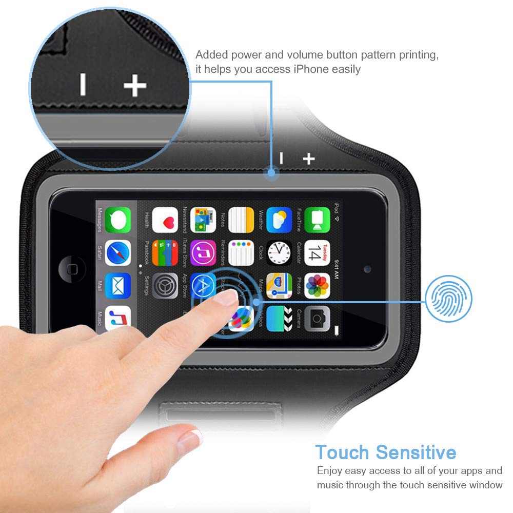 Ipod Touch 7Th 6Th 5Th Generation Armband. Jemache Gym Running Exercises Workouts Sport Arm Band Case For Ipod Touch 7/6/5/4 Gen