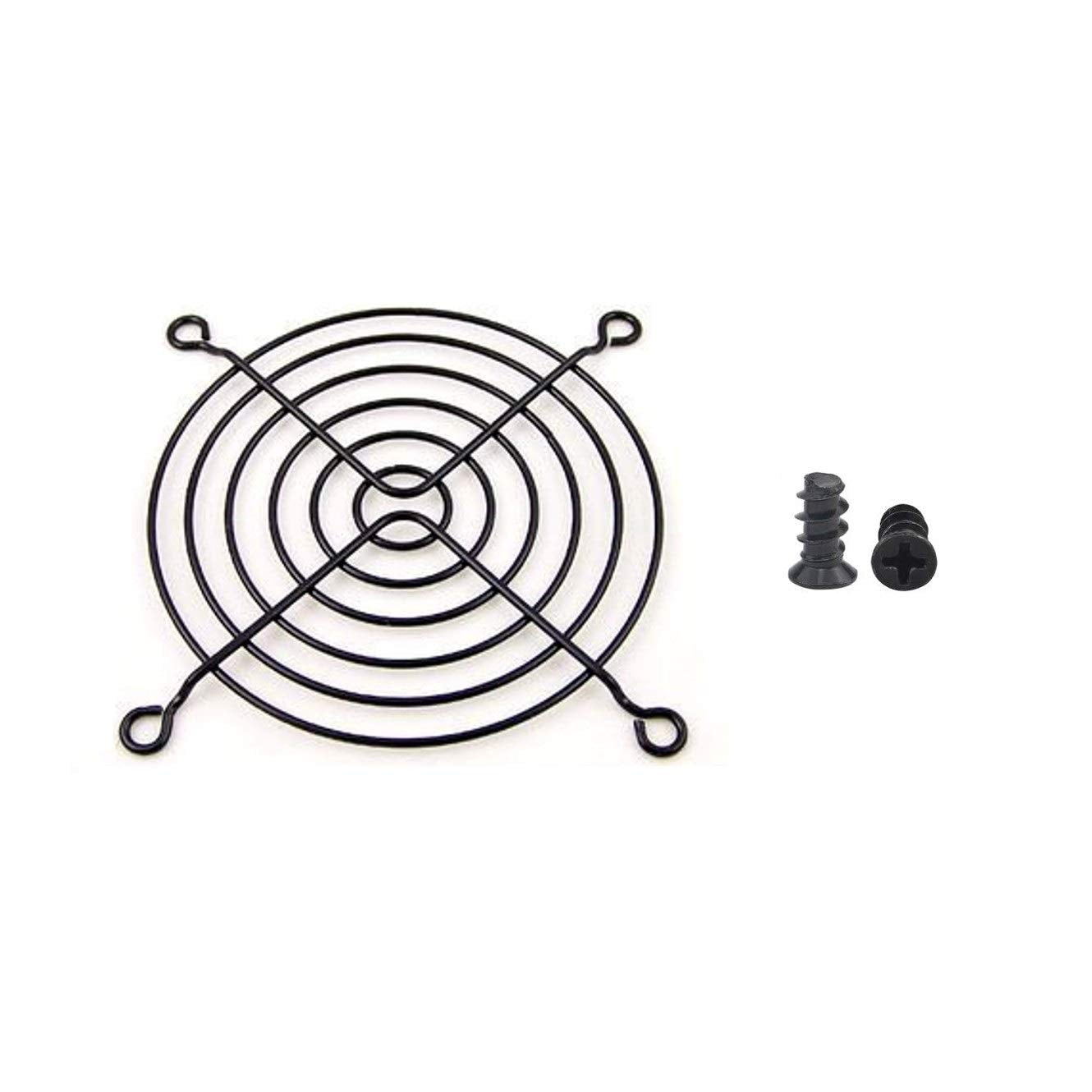 Easycargo 2Pcs 92Mm Fan Grill 92Mm Guard Black With Screws (92Mm)