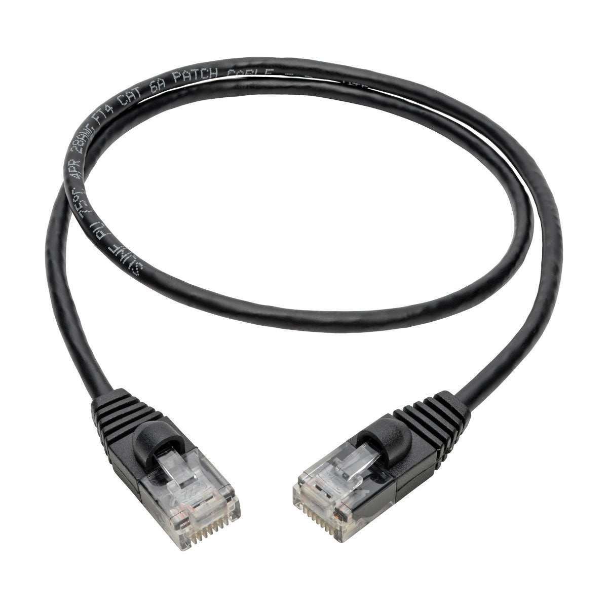 Tripp Lite Cat6A 10G Ethernet Cable, Snagless Molded Slim Utp Network Patch Cable (Rj45 M/M), Black, 2 Feet / 0.6 Meters, Manufa