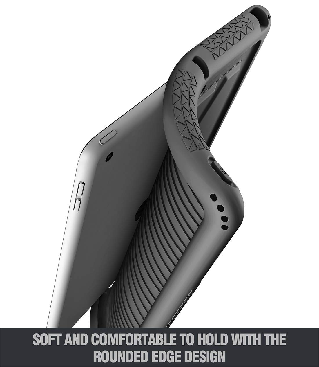 Poetic Turtleskin Case Designed For Ipad 10.2 9Th Generation (2021) / 8Th Generation (2020) / 7Th Generation (2019), Heavy Duty Shockproof Kids Friendly Silicone Case Cover, Black