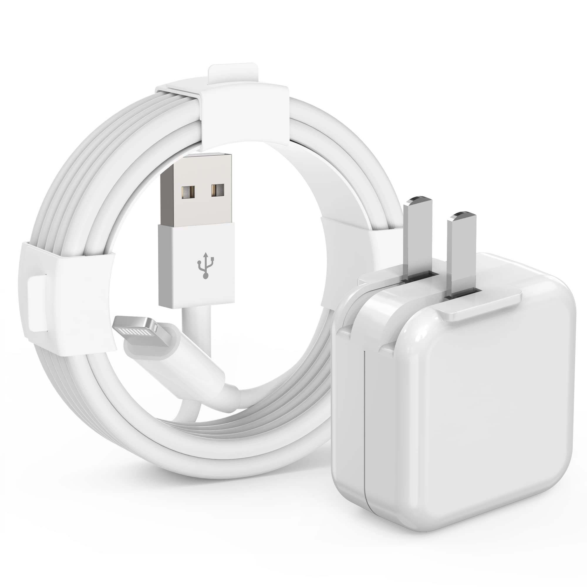 Ipad Charger, Ipad Charger Cord 10 Ft Mfi Certified, 12W Usb Wall Charger Foldable Portable Travel Plug With Long Lightning Ipad Cable For Ipad 4/5/6/7/8/9, Ipad Mini 1/2/3/4/5, Ipad Air 1/2/3, Iphone