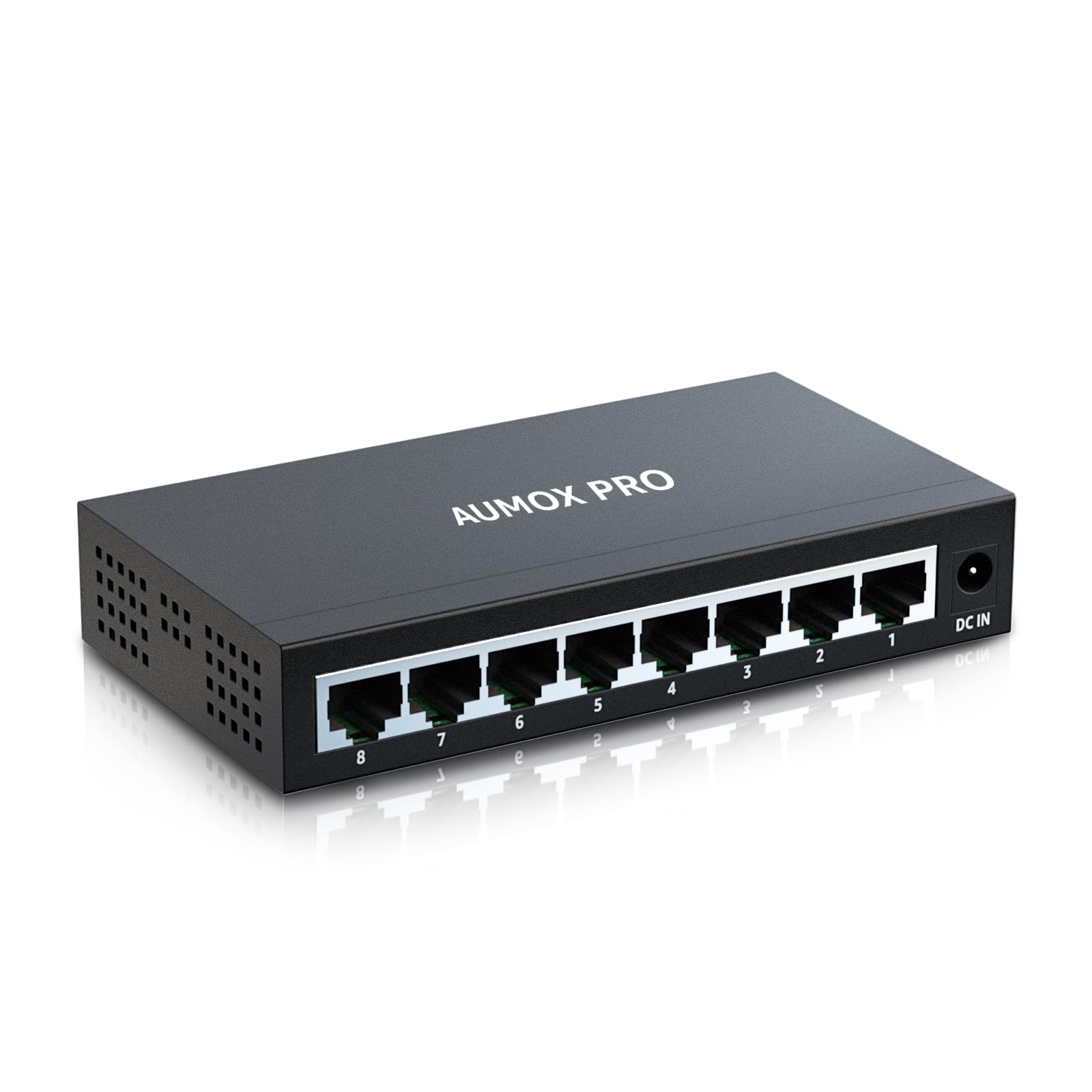 8 Port Gigabit Unmanaged Ethernet Switch, Aumox Pro Home Network Hub, Office Ethernet Splitter, Plug And Play, Silent Operation,
