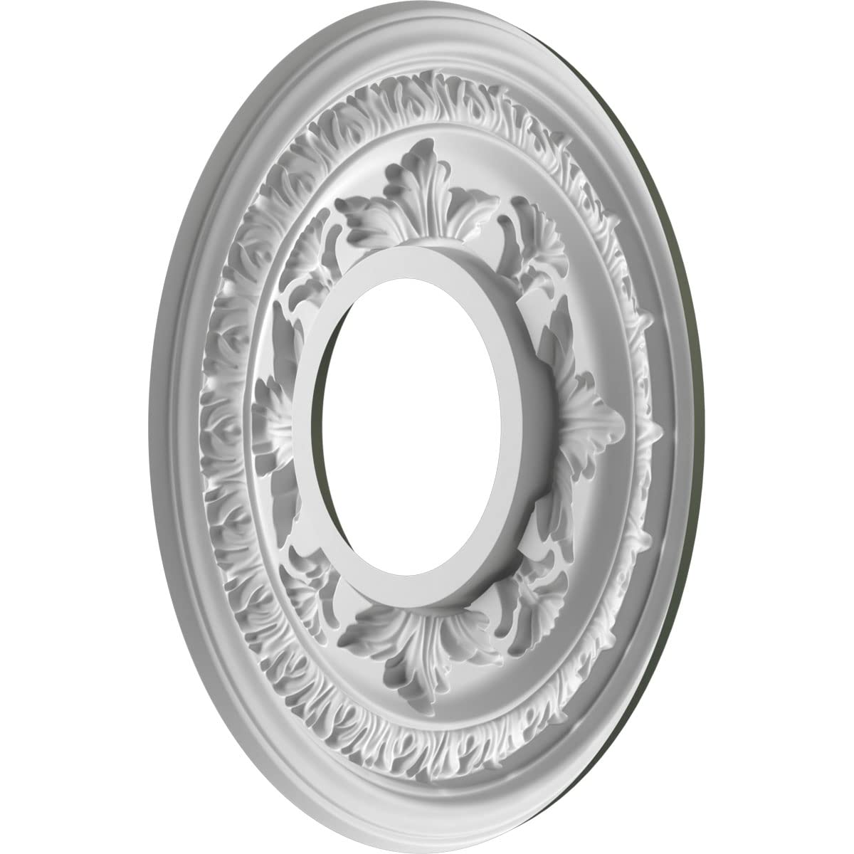 Ekena Millwork 10Od X 3 1/2Id X 3/4P Baltimore Thermoformed Pvc Ceiling Medallion (Fits Canopies Up To 4 1/4), Ultracover Satin