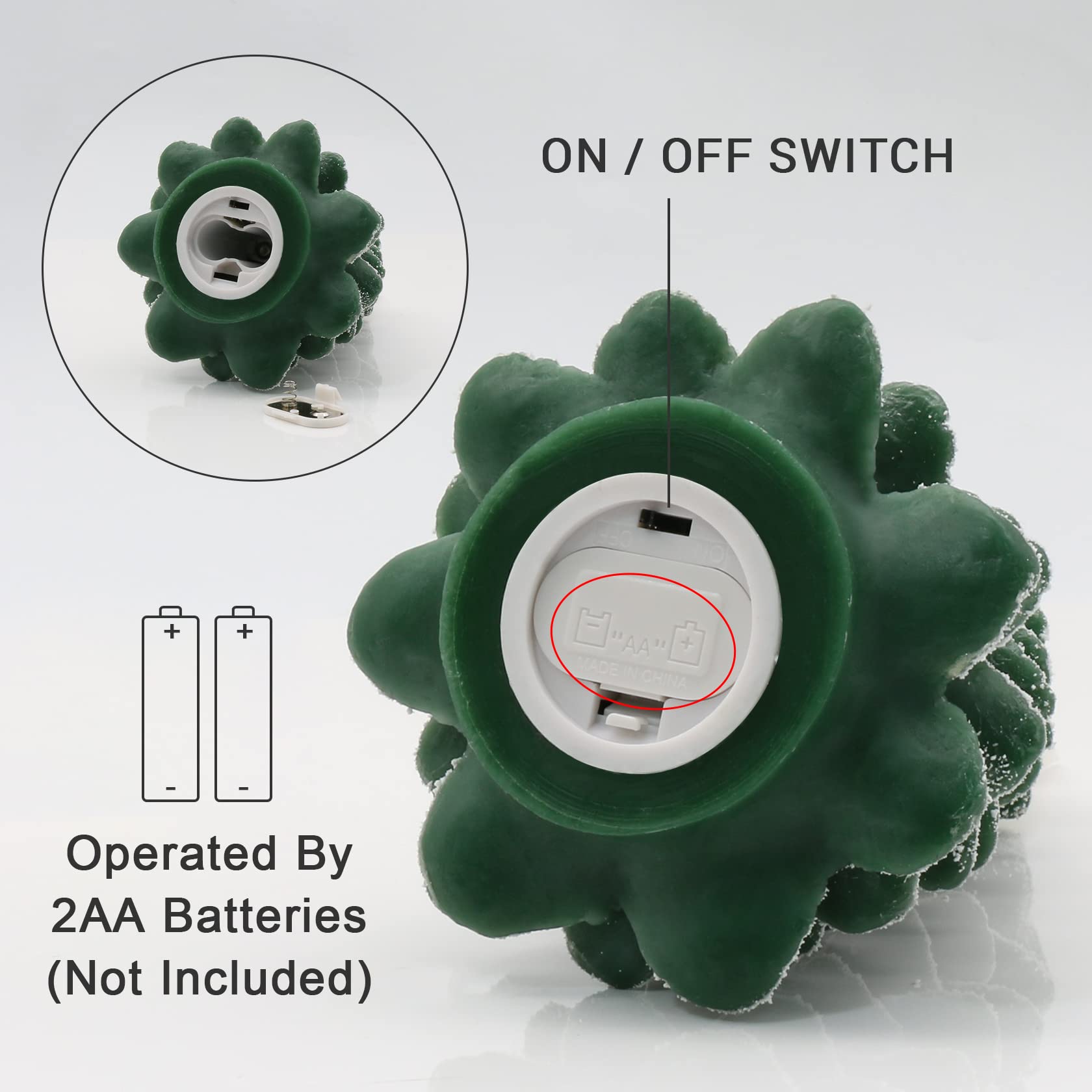 Pchero Christmas Tree Led Candle With Remote Timer, 7.9 Inch Real Wax Battery Operated Pillar Candle Flameless Flickering For Xm