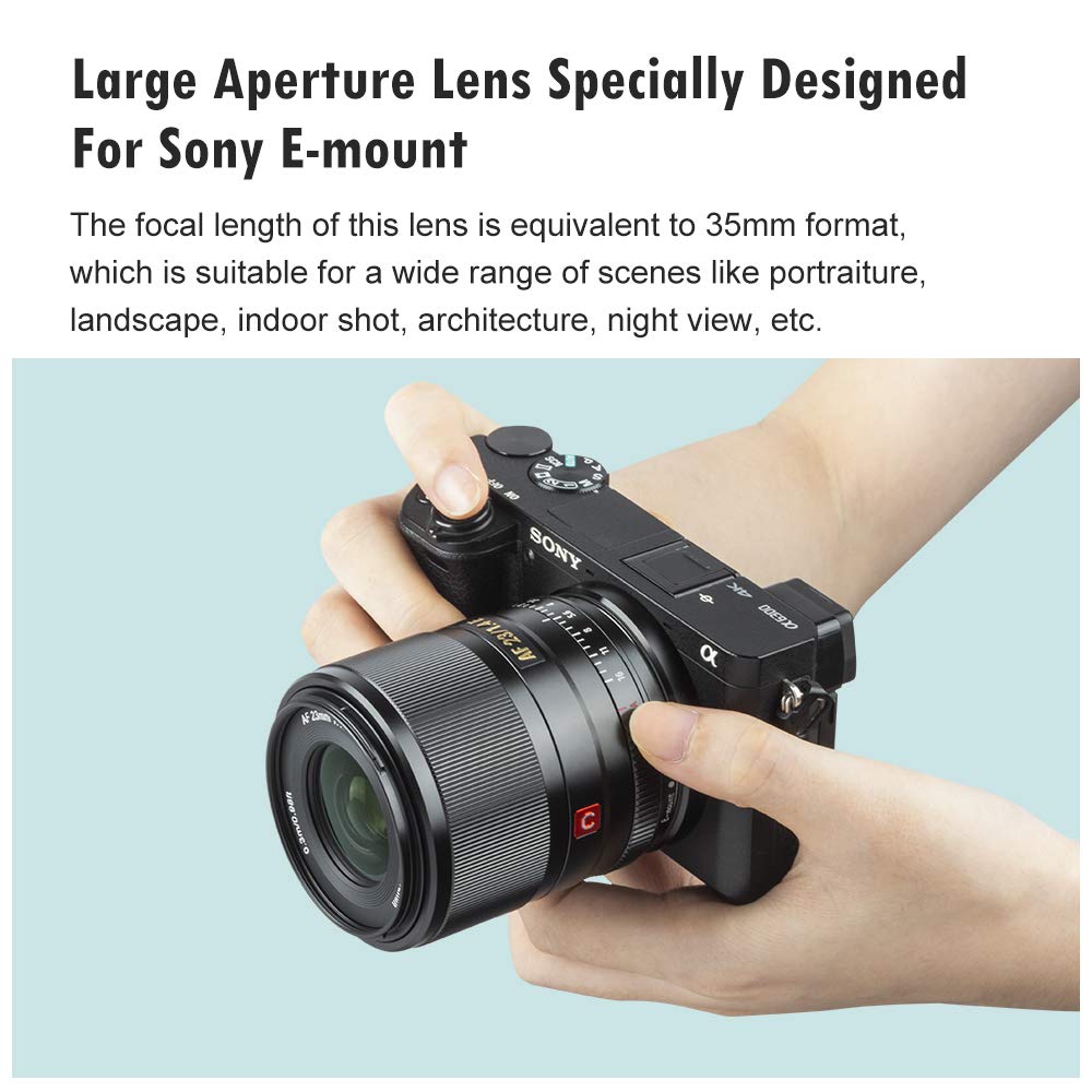 Viltrox 23Mm F/1.4 Auto Focus E-Mount Lens Compatible For Sony,Wide Angle Large Aperture Aps-C Lens For Sony E-Mount Cameras A65