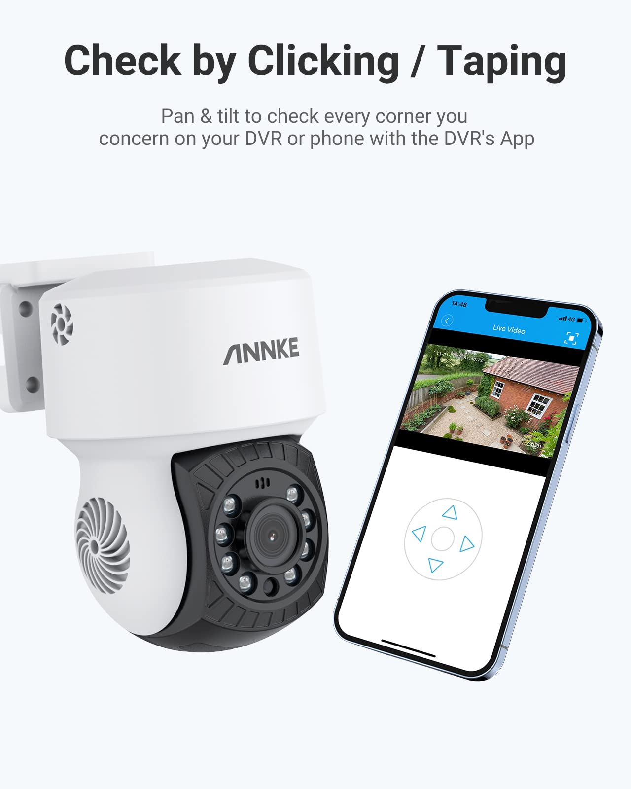 Annke 1080P 2Mp Ahd Cctv Home Surveillance Dome Pt Wired Camera With 350 Pan And 90 Tilt, 100Ft Ir Night Vision, Ip65 Weatherpro