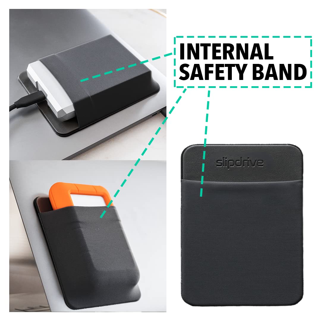 Slipdrive   Portable Hard Drive Sleeve For Laptop   Hdd Hard Disk Drive   Reusable Adhesive   5.5    X 4.5    Stick On External