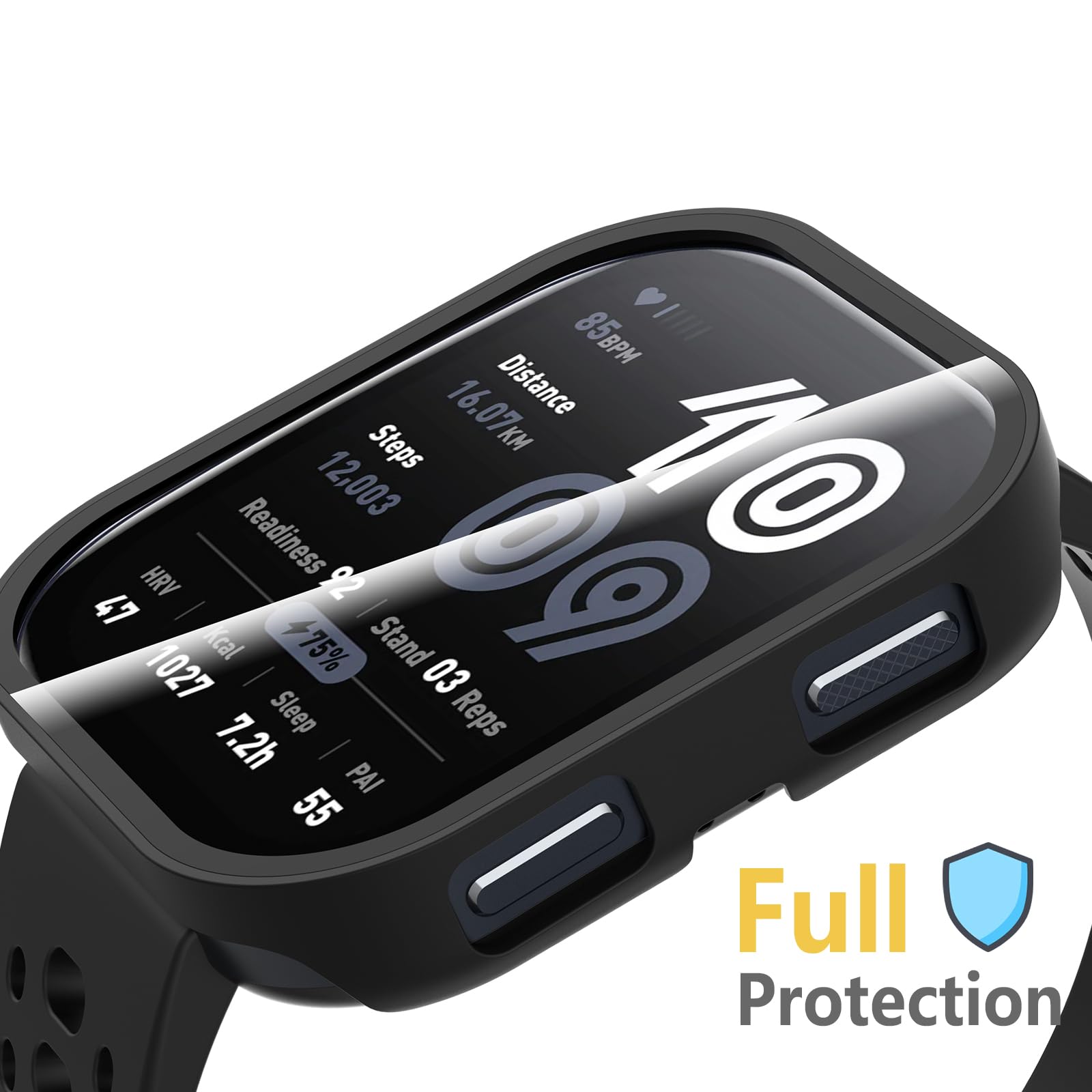 Wd&Cd 2 Pack Case Compatible For Amazfit Bip 6 Black+Clear, Hard Pc Case With Tempered Glass Screen Protector Compatible With Am